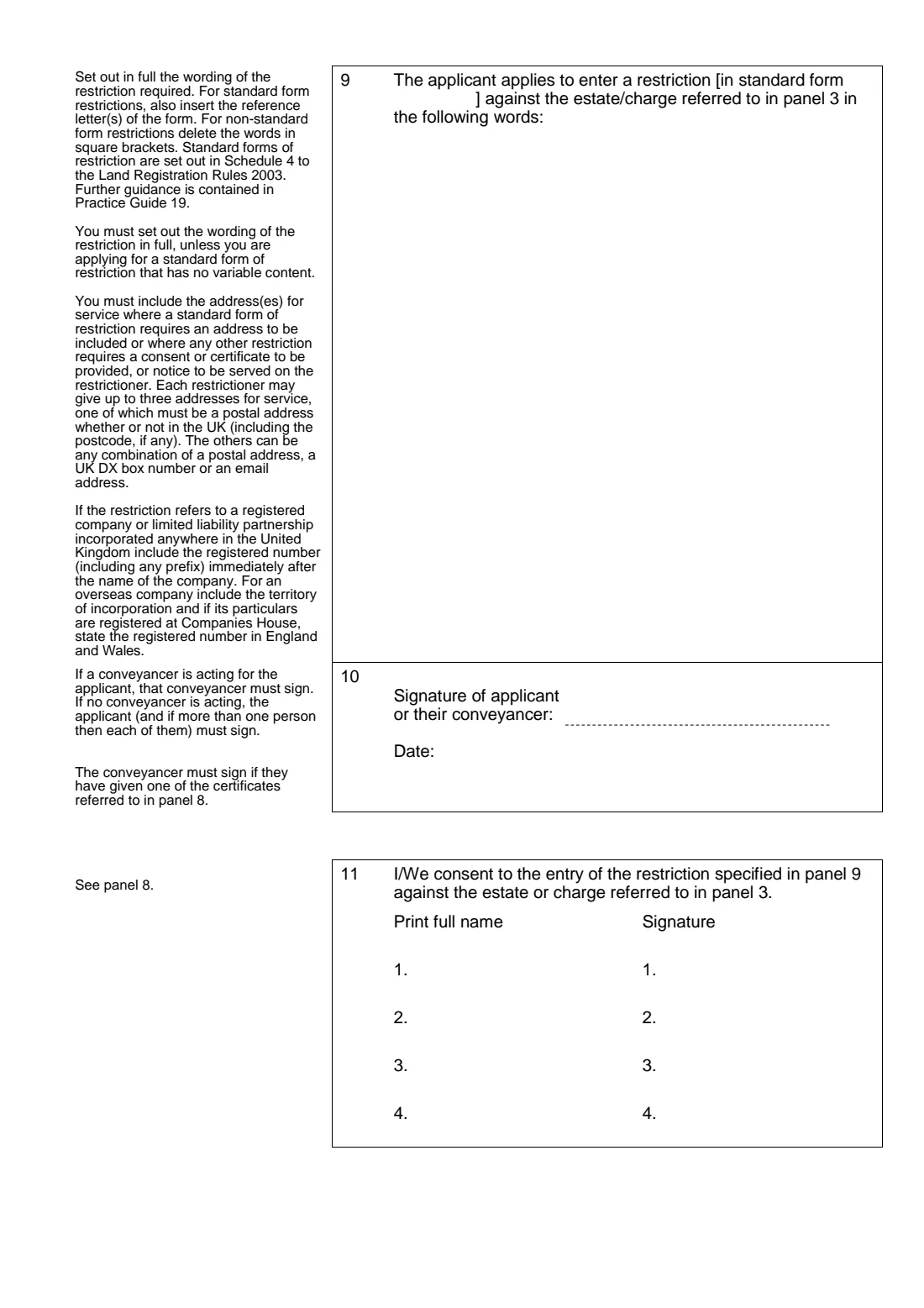 Form RX1 (enter a restriction) (2023) Application to enter a restriction — page 4 of 5