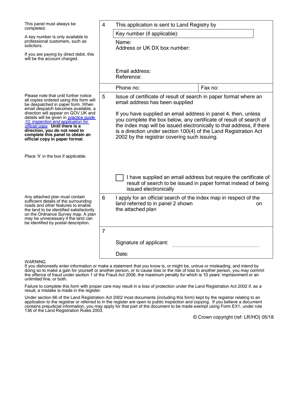 Form SIM (official search of the index map) (2018) Application for an official search of the index map — page 2 of 2