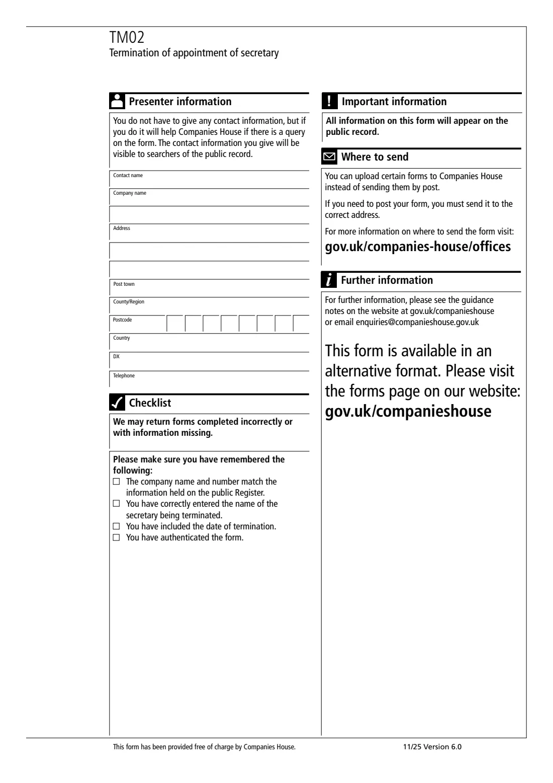 TM02 Termination of a secretary (2025) Termination of appointment of secretary (TM02) — page 2 of 2