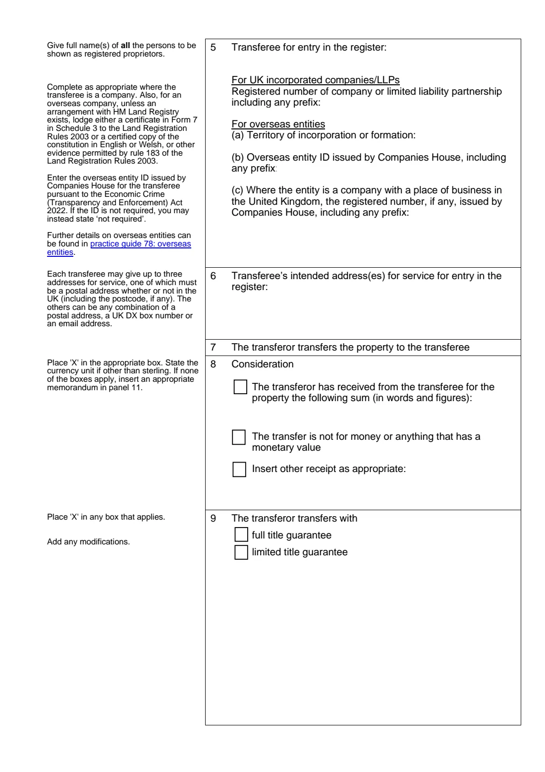 Form TR1 (transfer of whole of registered title) (2023) Transfer of whole of registered title(s) — page 2 of 4