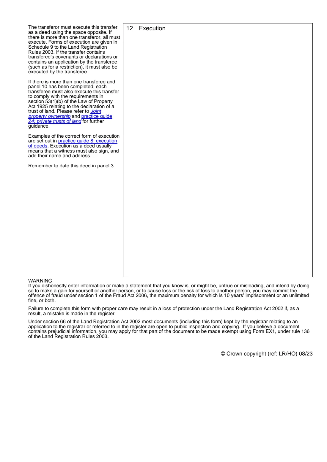 Form TR1 (transfer of whole of registered title) (2023) Transfer of whole of registered title(s) — page 4 of 4