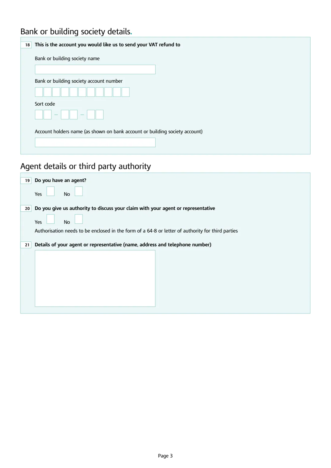 HMRC VAT431NB DIY housebuilder refund (2023) VAT refunds for DIY housebuilders — claim form for new houses — page 3 of 11