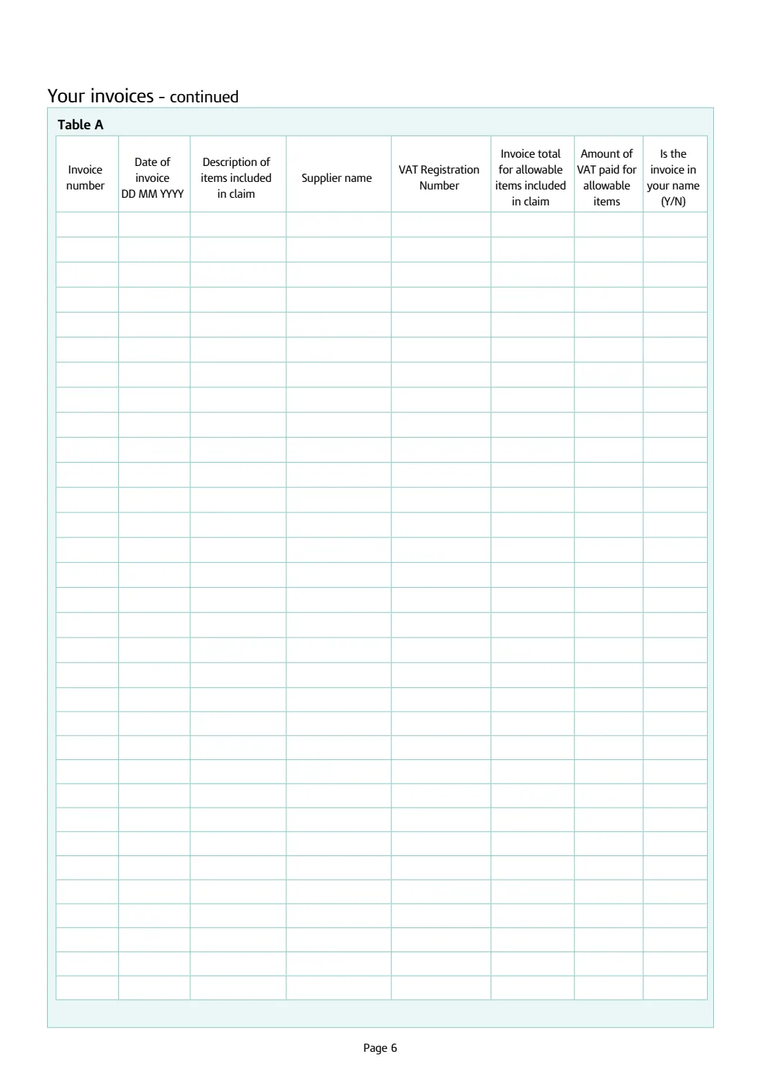 HMRC VAT431NB DIY housebuilder refund (2023) VAT refunds for DIY housebuilders — claim form for new houses — page 6 of 11