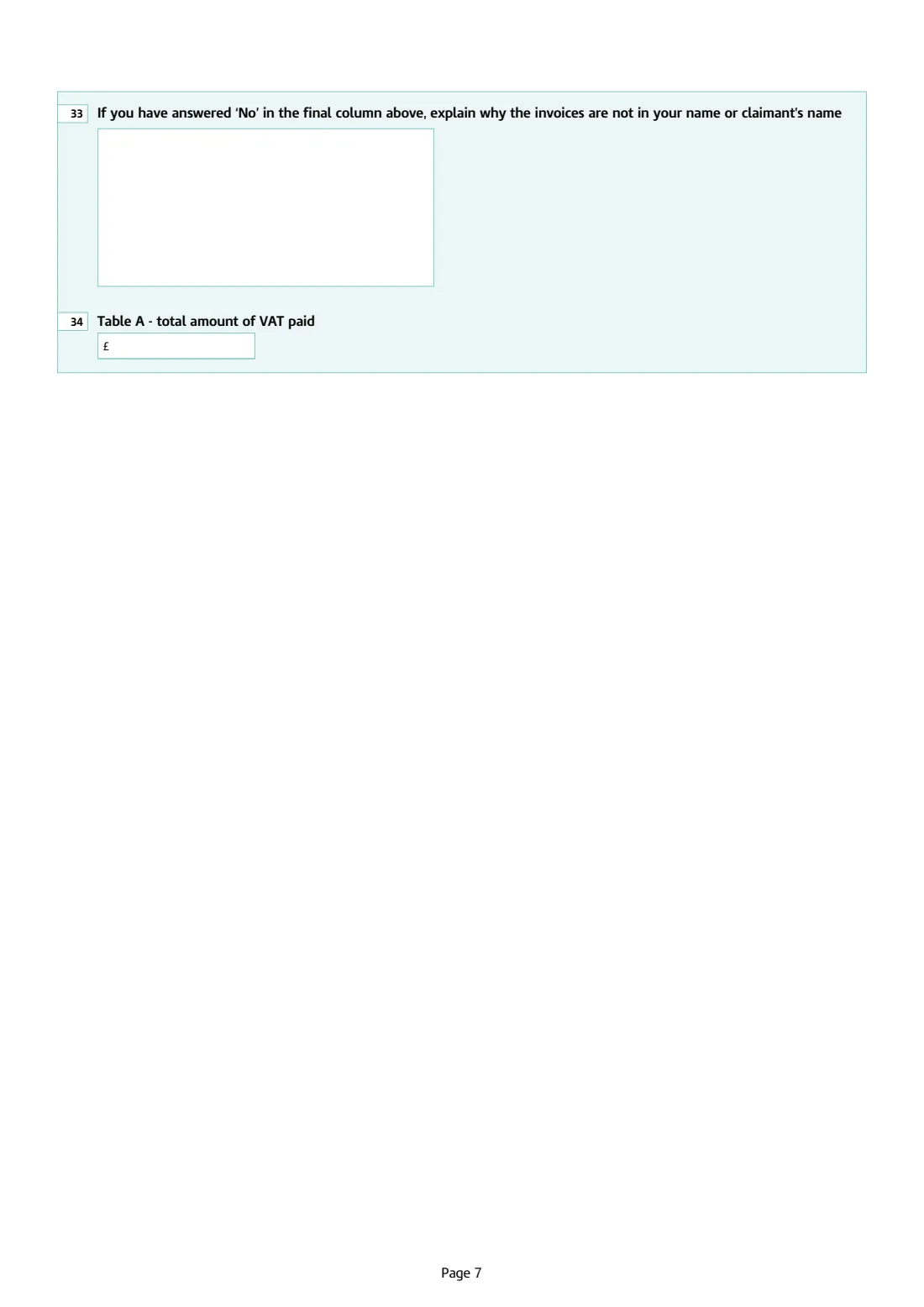 HMRC VAT431NB DIY housebuilder refund (2023) VAT refunds for DIY housebuilders — claim form for new houses — page 7 of 11
