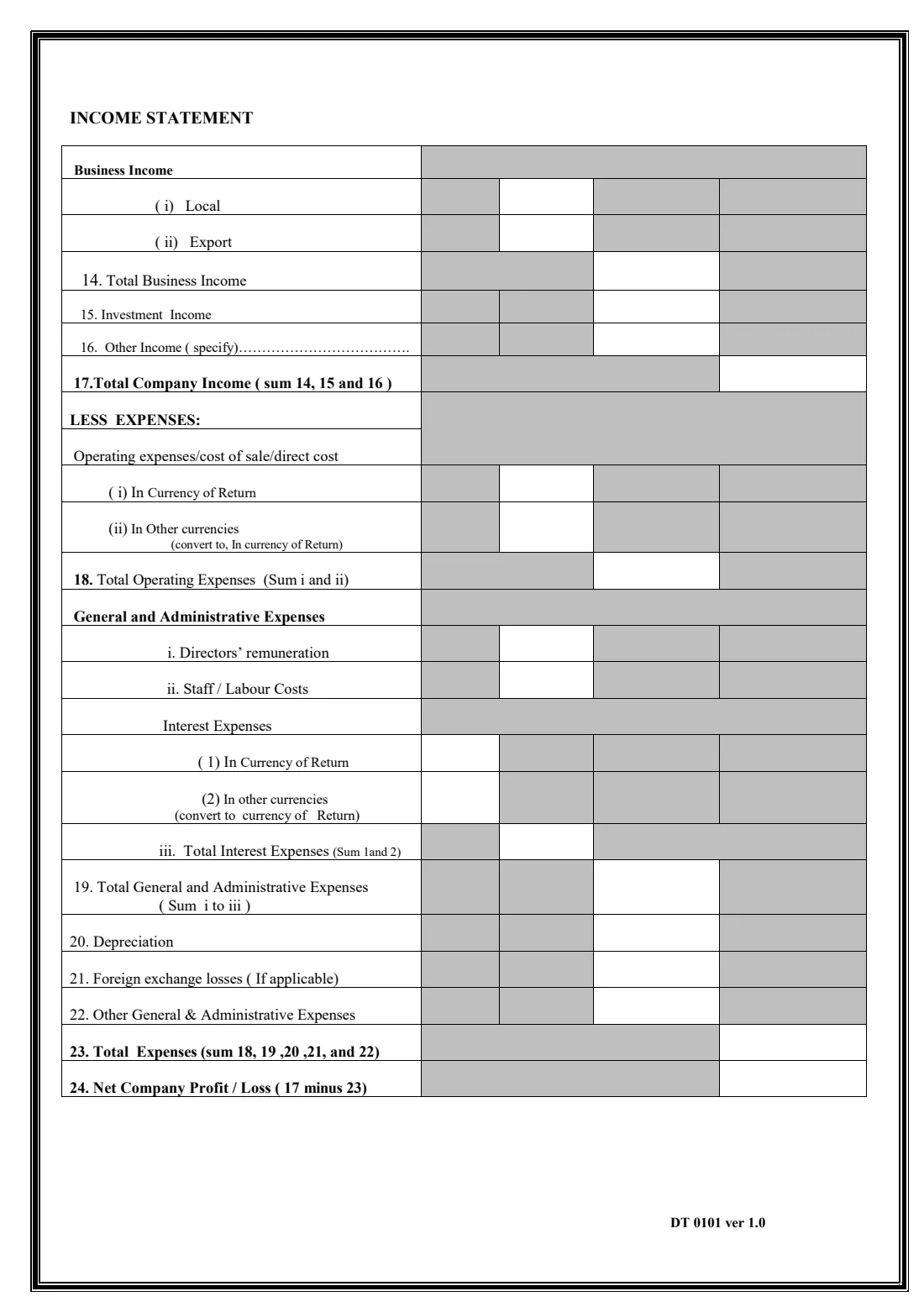 GRA DT 0101 company income tax return (2017) Company Self Assessment Return — page 3 of 10