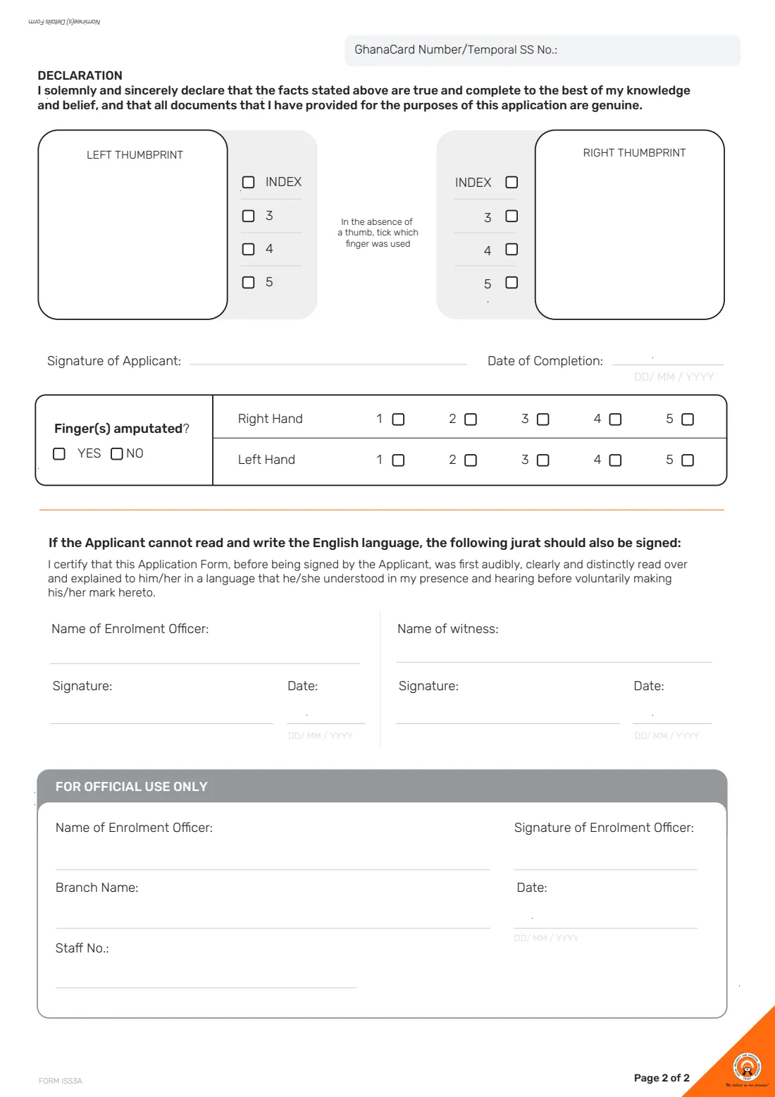 SSNIT Form iSS3A (2026) Nominee(s) Details Form (Form iSS3A) — page 2 of 2