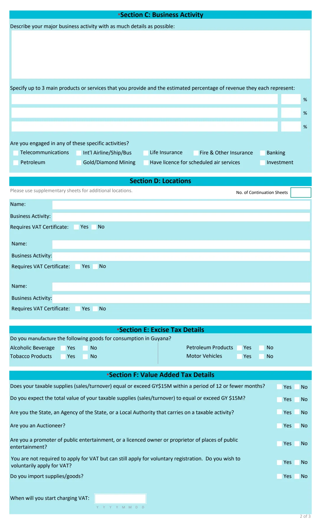 GRA G0016 TIN registration (organisation) (2021) Taxpayer Registration Form - Organisation — page 2 of 3