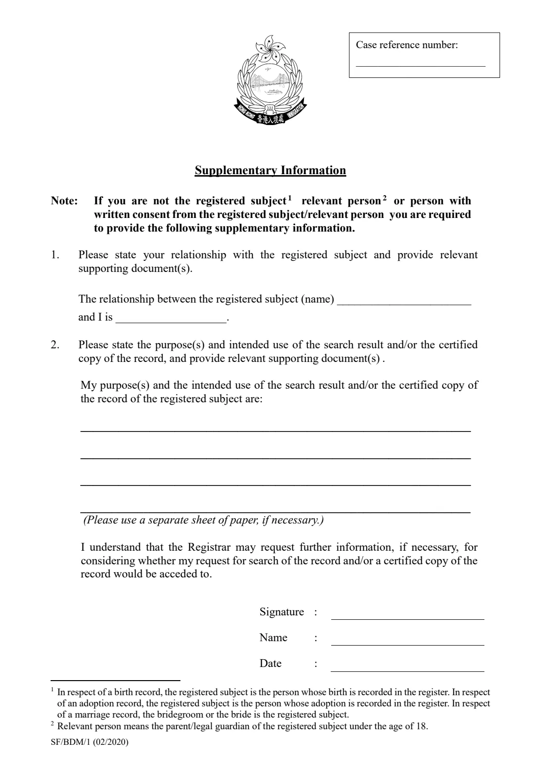 Form BDR 87 (certified copy of a birth entry) (2024) 出生登記紀錄記項的核證副本申請書 - Application for a Certified Copy of an Entry in the Births Register (Request for Search of Birth Records) — page 5 of 6