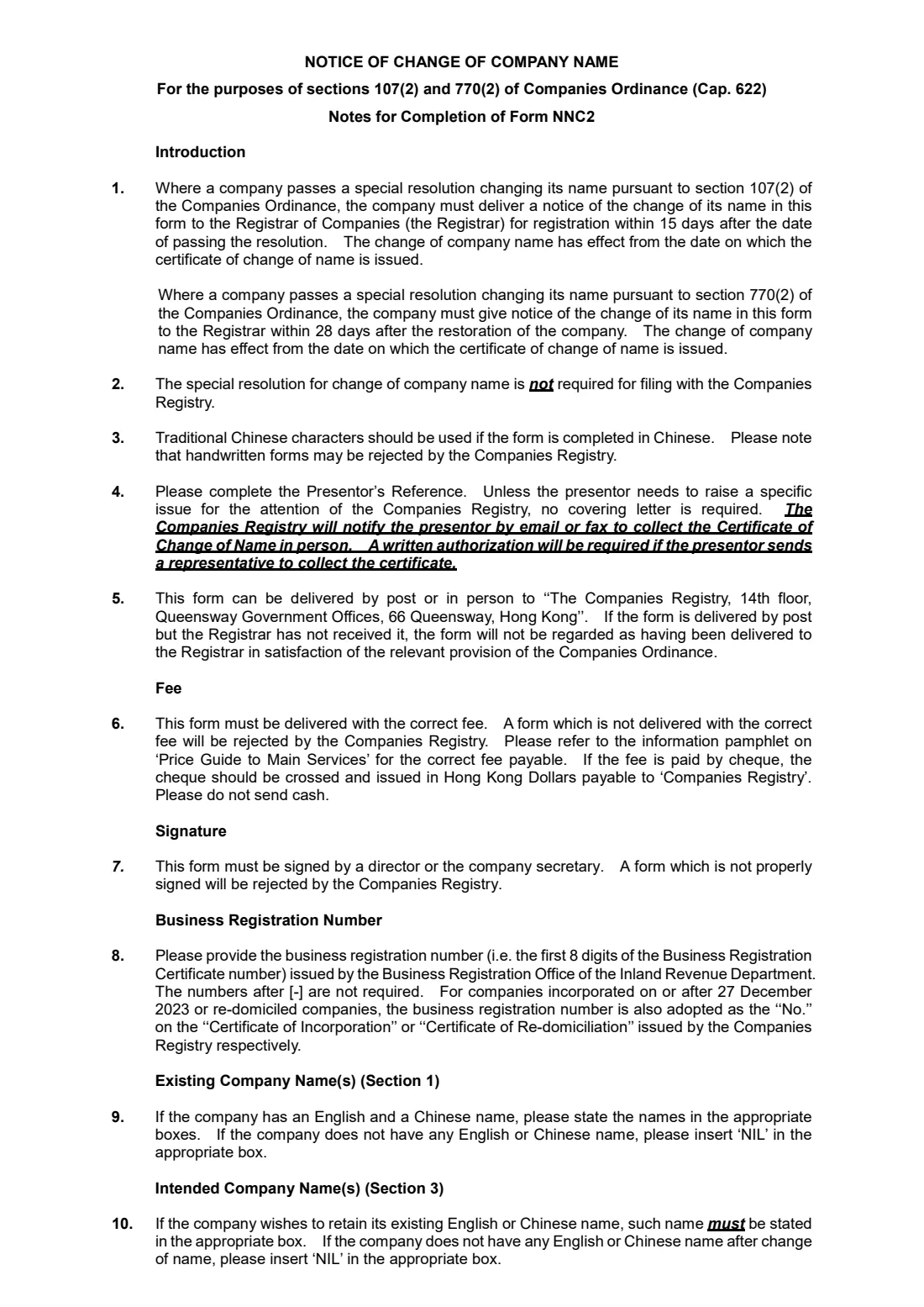 Form NNC2 (change of company name) (2023) Notice of Change of Company Name — page 3 of 3