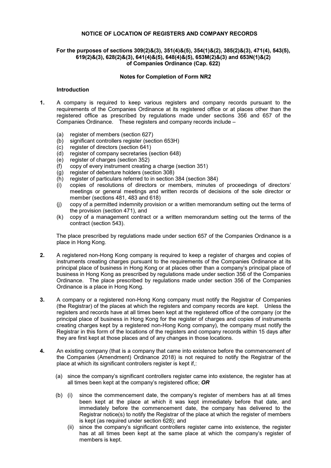 Form NR2 (location of registers) (2023) Form NR2 — Notice of Location of Registers and Company Records — page 6 of 7