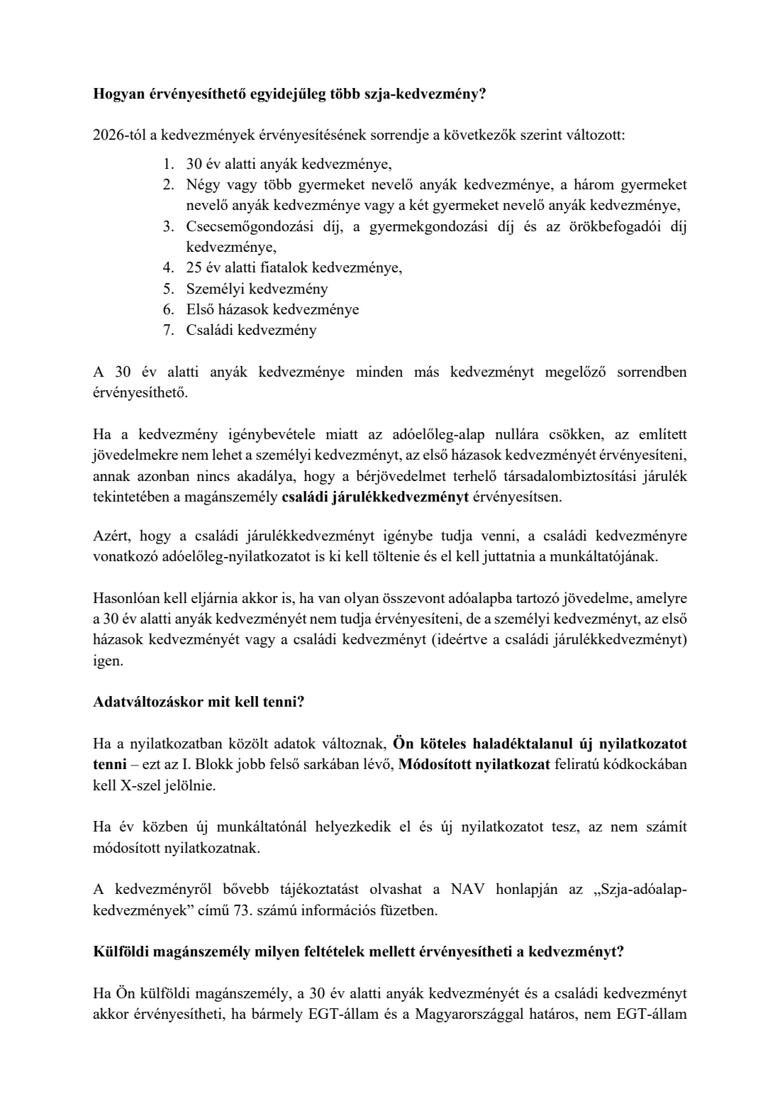 Mothers under 30 allowance declaration (2026) Tax-advance declaration for the allowance for mothers under 30 (Adóelőleg-nyilatkozat a 30 év alatti anyák kedvezményének érvényesítéséről) — page 5 of 7