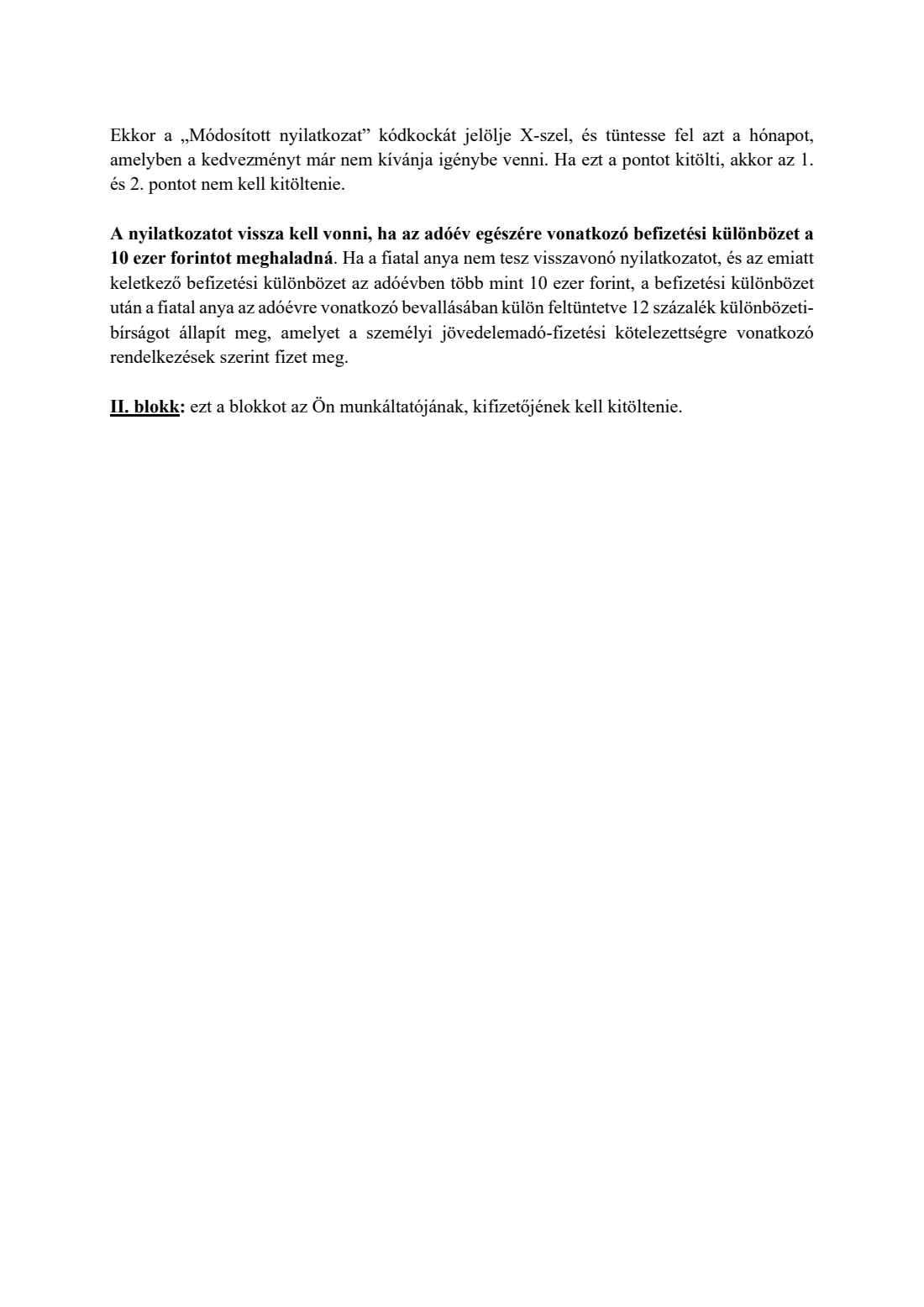 Mothers under 30 allowance declaration (2026) Tax-advance declaration for the allowance for mothers under 30 (Adóelőleg-nyilatkozat a 30 év alatti anyák kedvezményének érvényesítéséről) — page 7 of 7