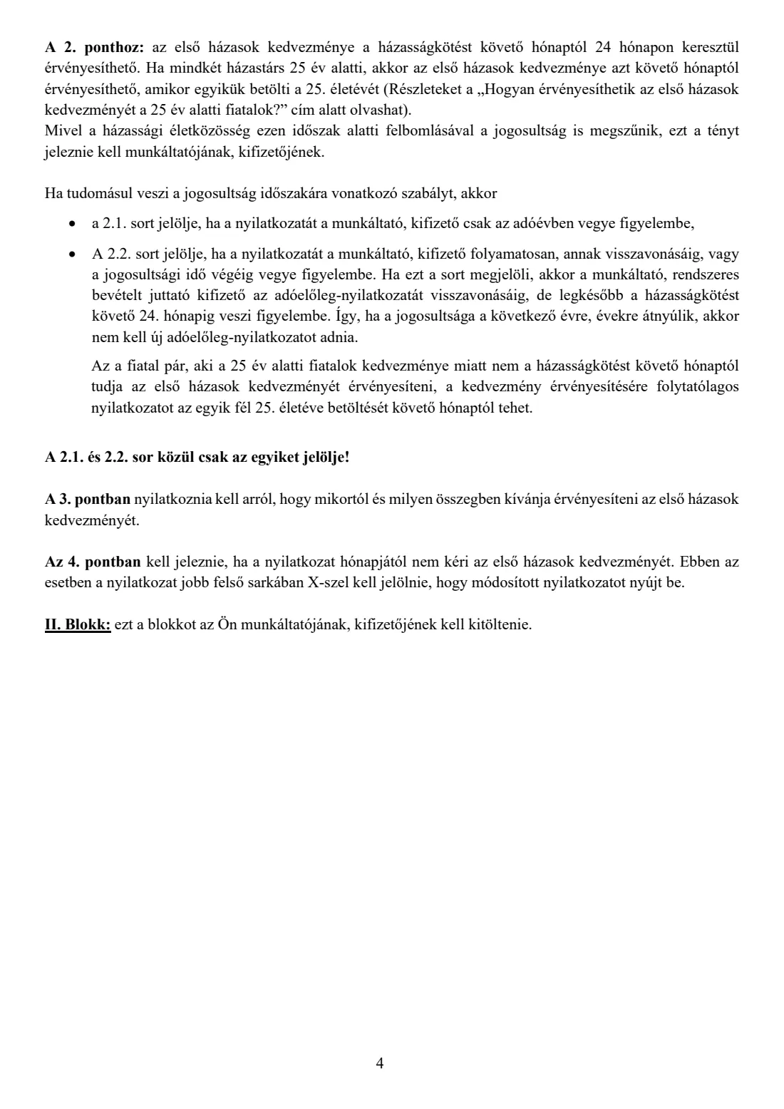 First-married couples' allowance declaration (2026) Tax-advance declaration for the first-married couples' allowance (Adóelőleg-nyilatkozat az első házasok kedvezményének érvényesítéséről) — page 5 of 5