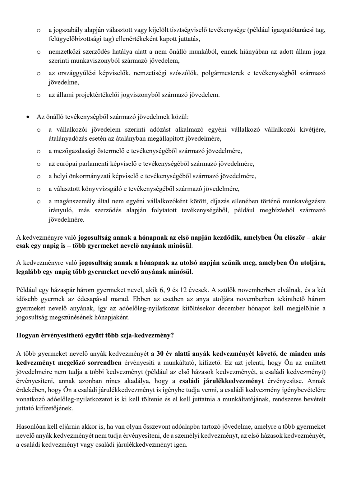 Mothers of two, three or four+ children: allowance declaration (2026) Tax-advance declaration for the allowance for mothers raising two, three, or four or more children (Adóelőleg-nyilatkozat a két, a három, illetve a négy vagy több gyermeket nevelő anyák kedvezményének érvényesítéséről) — page 5 of 7