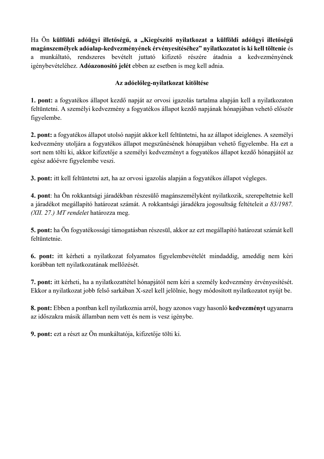 Personal allowance declaration for severe disability (személyi kedvezmény) (2026) Adóelőleg-nyilatkozat a személyi kedvezmény érvényesítéséről — page 4 of 4
