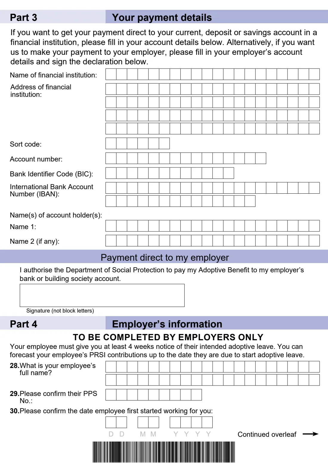 Form AB1 (Adoptive Benefit) (2025) Application form for Adoptive Benefit (AB1) — page 7 of 12