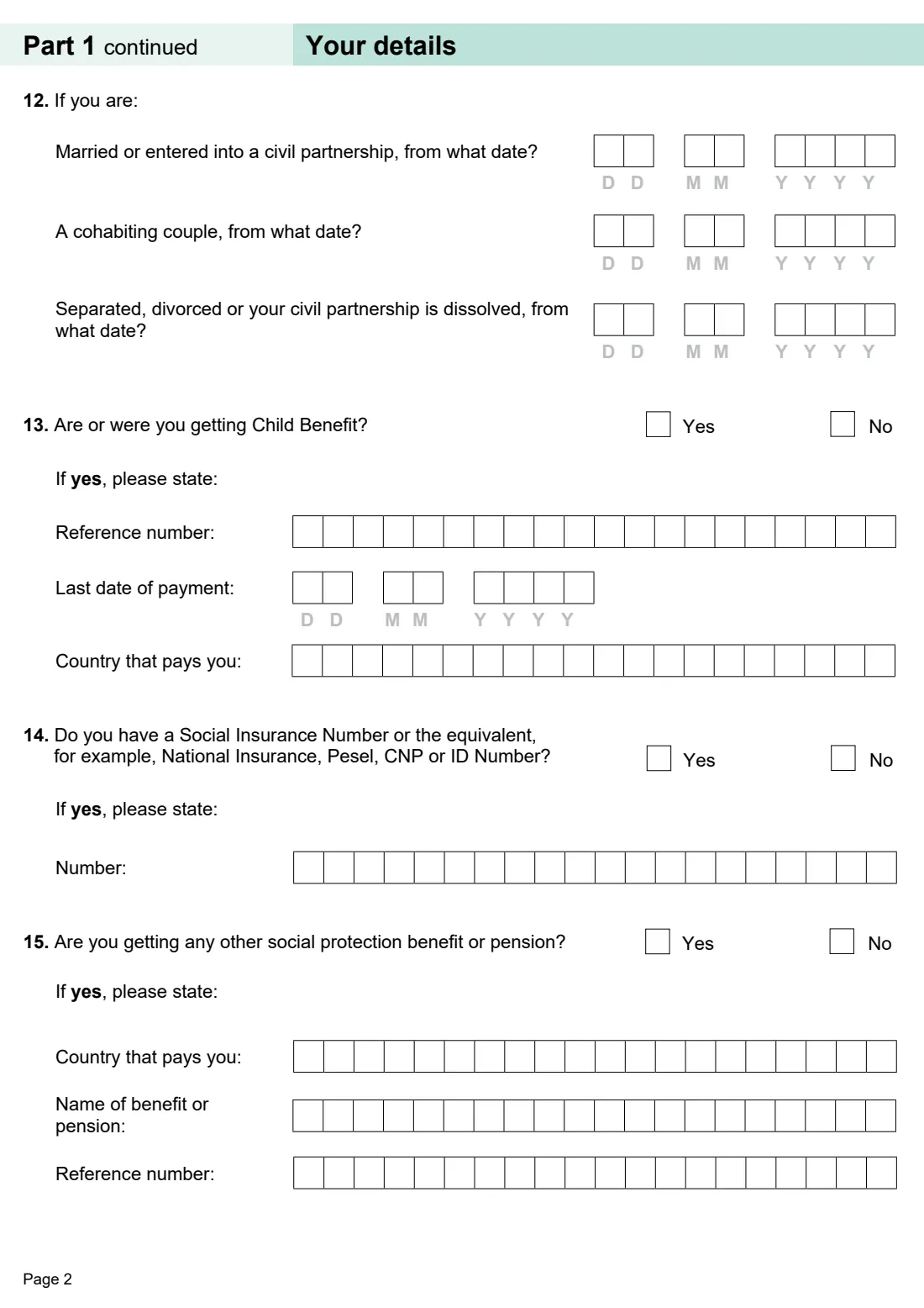 CB1 Child Benefit application (2024) Application form for Child Benefit — page 4 of 16