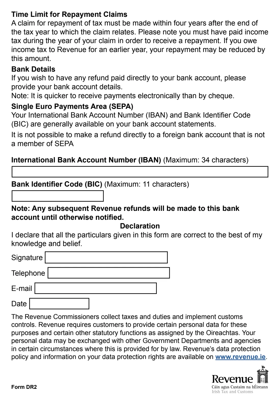 Form DR2 (son or daughter you depend on) (2025) Form DR2: Claim for a son or daughter or a child of your civil partner on whose services you depend — page 2 of 2
