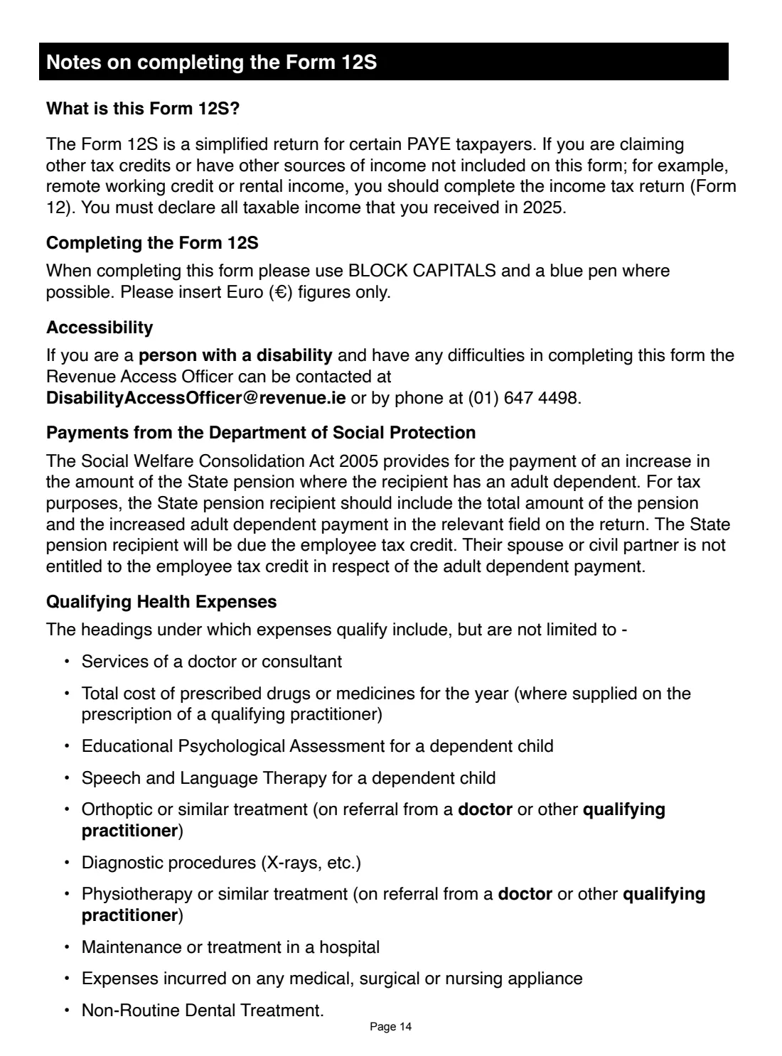 Form 12S (2025) (2025) Form 12S: Income Tax Return 2025 (incorporating Med 1) — page 14 of 16