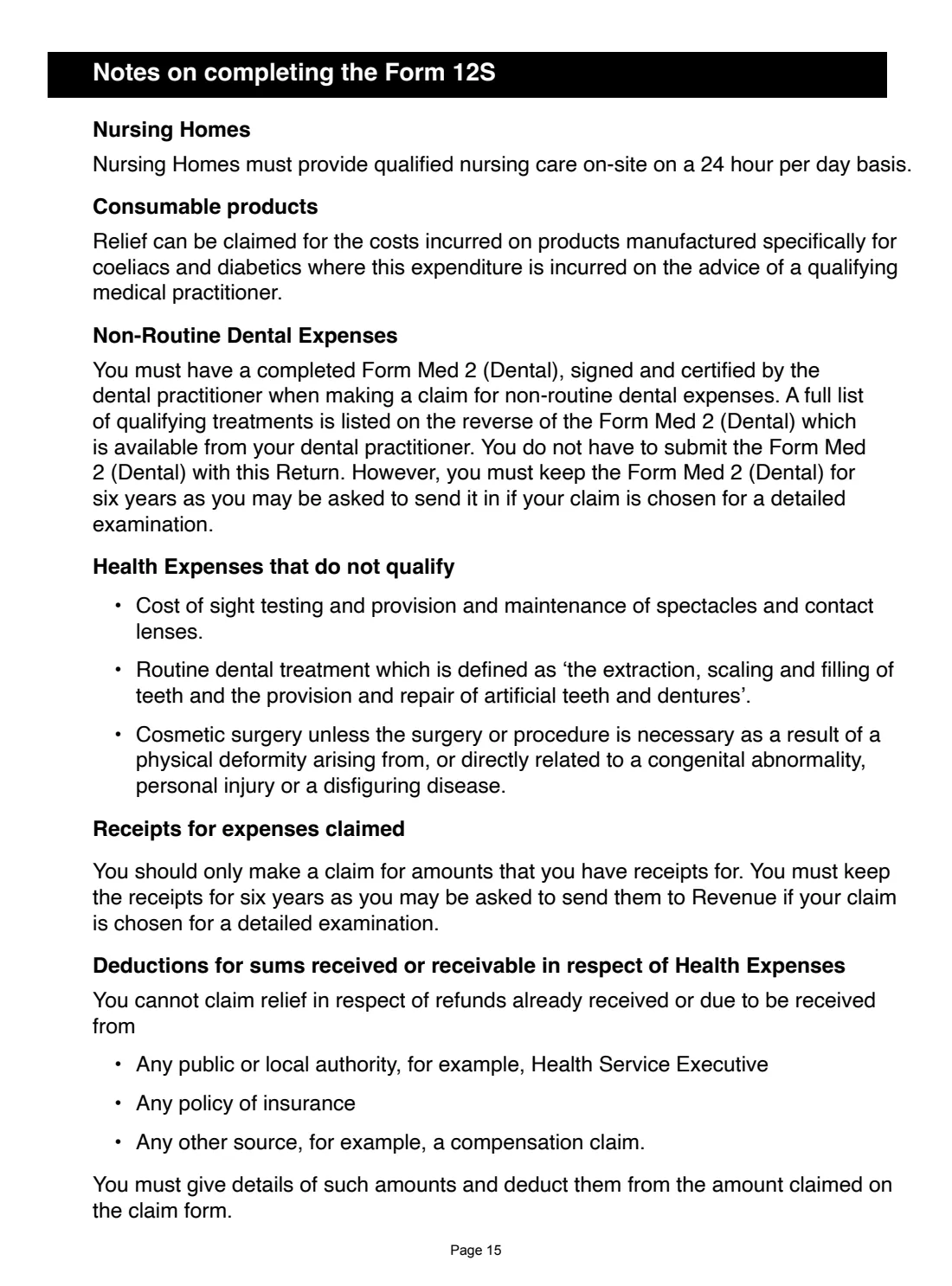 Form 12S (2025) (2025) Form 12S: Income Tax Return 2025 (incorporating Med 1) — page 15 of 16