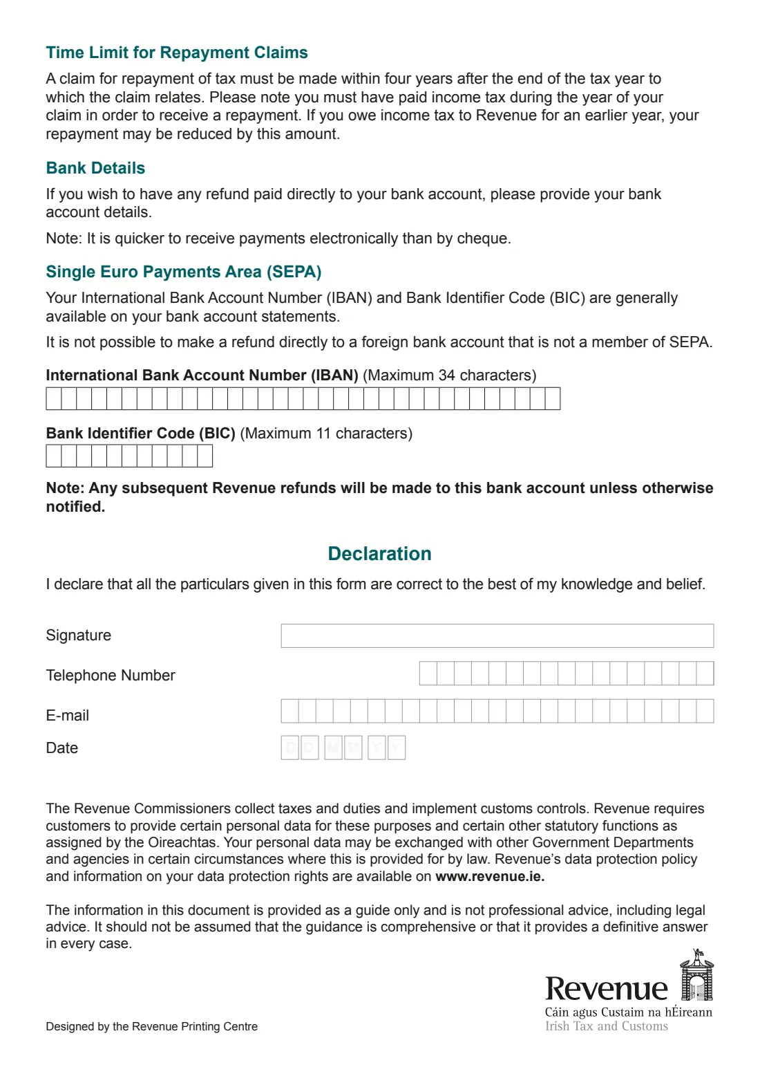 Home Carer Tax Credit claim (2025) Claim for Home Carer Tax Credit — page 2 of 2
