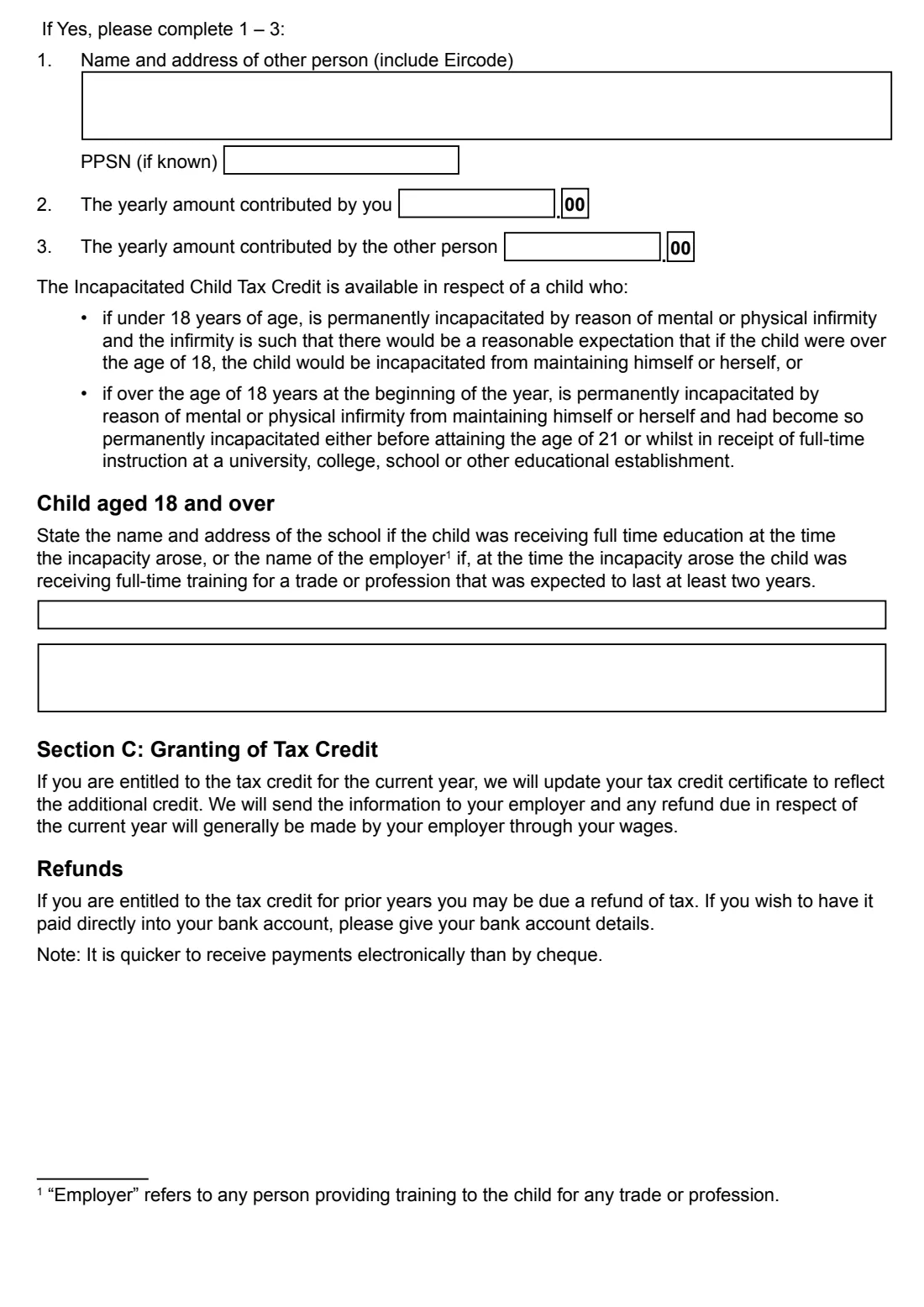 Form ICC 1 (Incapacitated Child Tax Credit) (2025) ICC 1: Incapacitated Child Tax Credit Form 1 — page 2 of 3