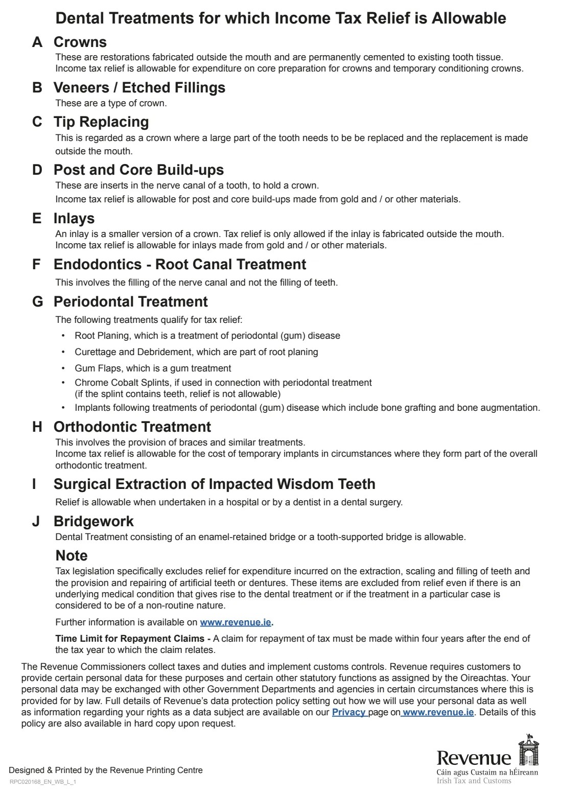 Form Med 2 (dental expenses receipt) (2026) Form MED 2: Dental expenses certified by dental practitioner — page 2 of 2