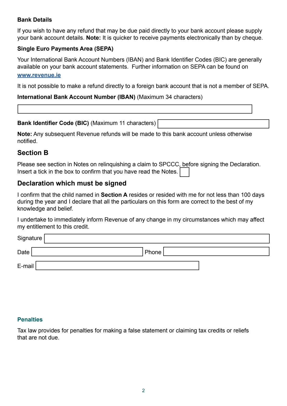 Form SPCC2 (Single Person Child Carer Credit, secondary claimant) (2021) Claim for Single Person Child Carer Credit: secondary claimant (SPCC2) — page 2 of 4