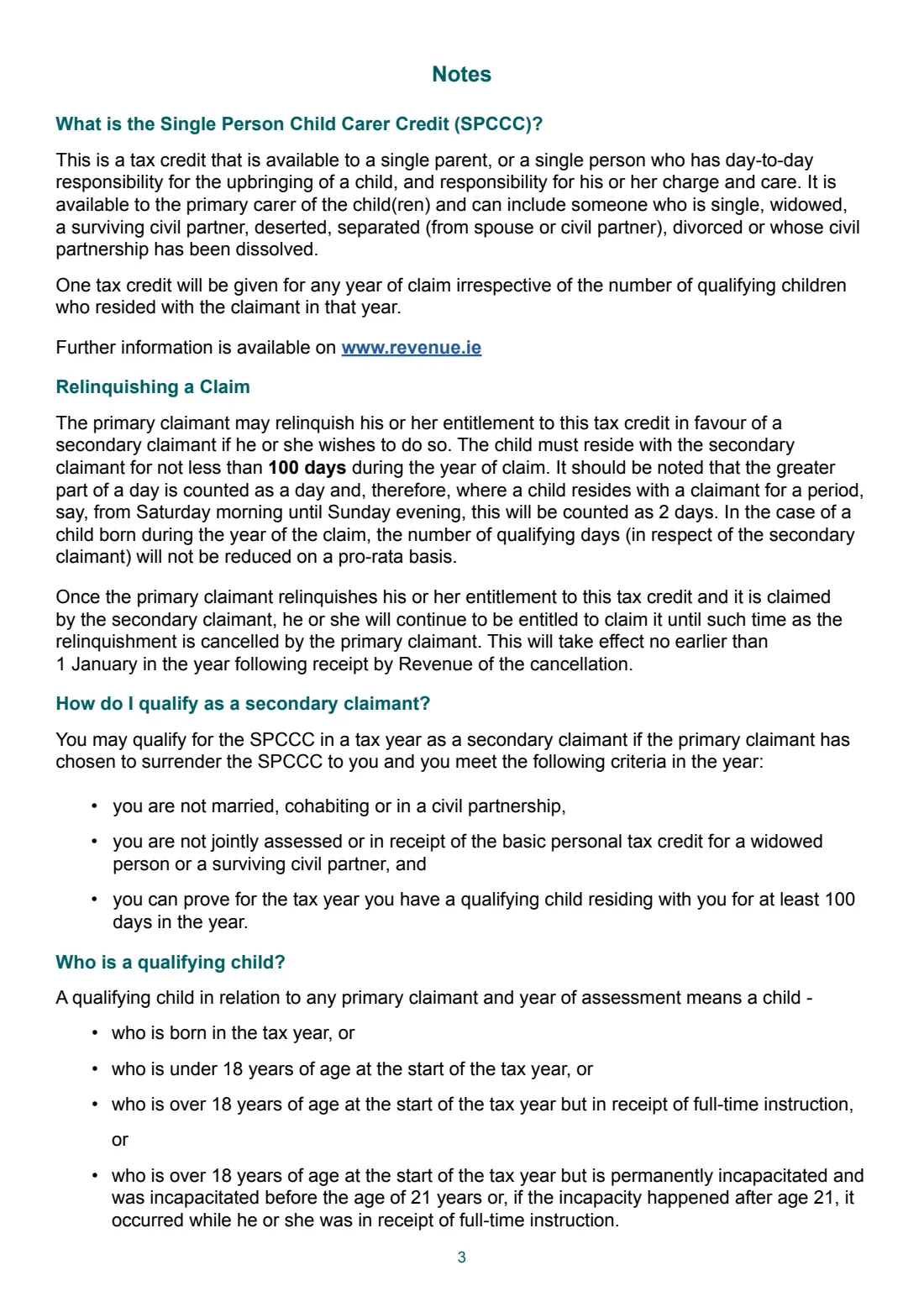 Form SPCC2 (Single Person Child Carer Credit, secondary claimant) (2021) Claim for Single Person Child Carer Credit: secondary claimant (SPCC2) — page 3 of 4