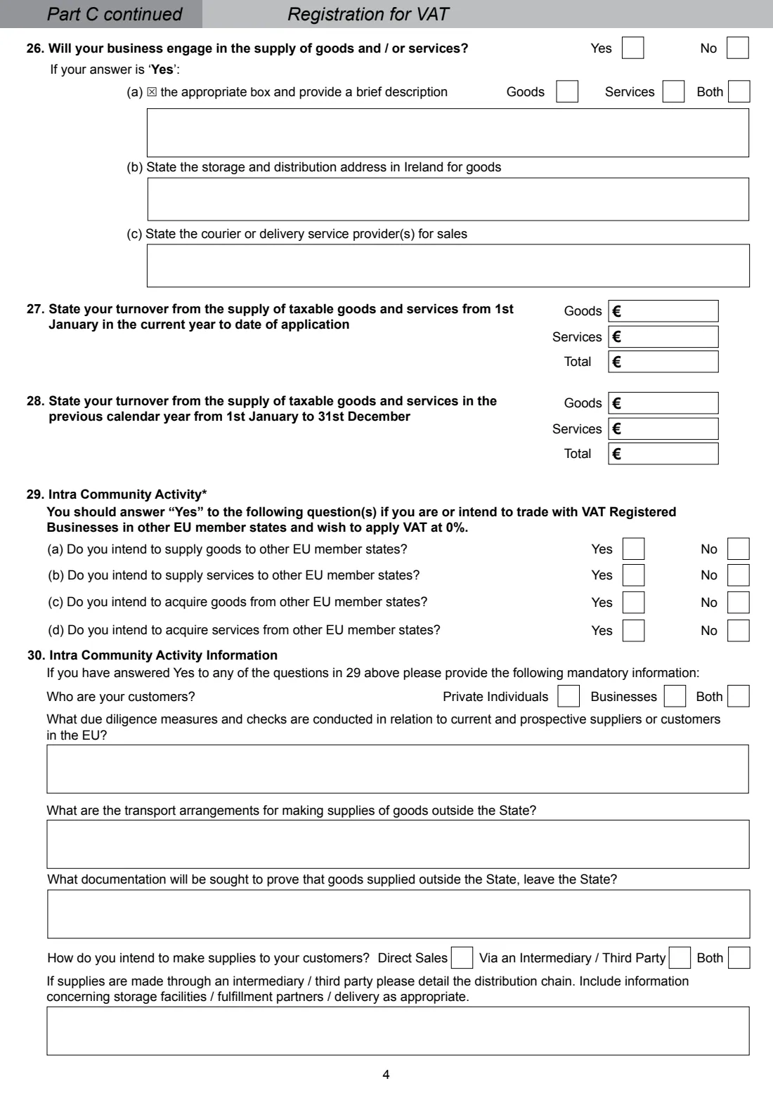 Form TR2 (company tax registration) (2026) Tax Registration for Resident Companies Registering for Tax in Ireland (Form TR2) — page 4 of 8
