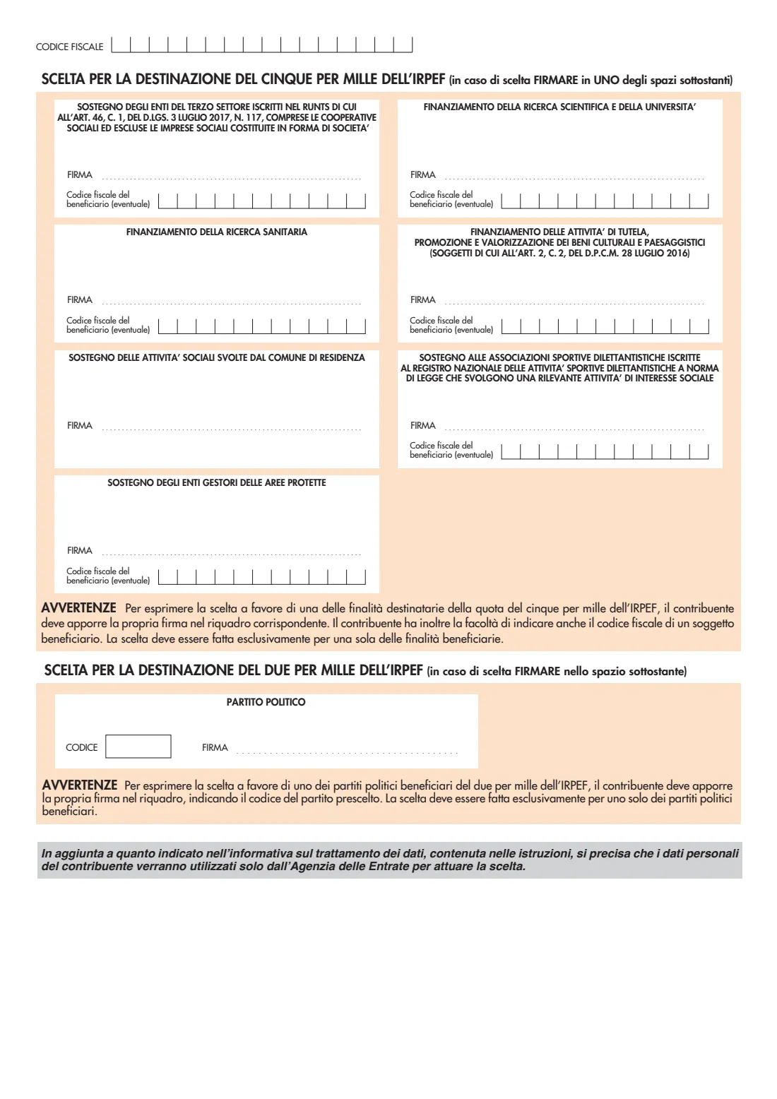 Modello 730/2026 (2026) Modello 730/2026 — dichiarazione dei redditi 2025 (Italian simplified income tax return for employees and pensioners, editable version) — page 11 of 11