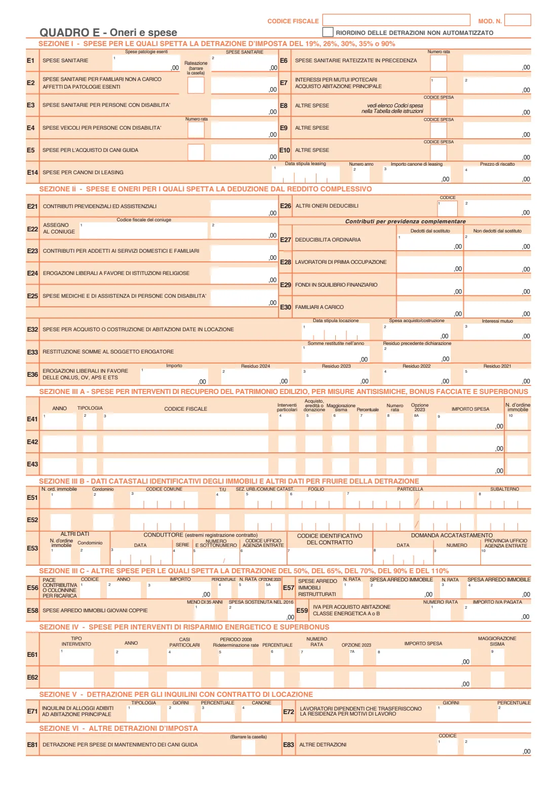 Modello 730/2026 (2026) Modello 730/2026 — dichiarazione dei redditi 2025 (Italian simplified income tax return for employees and pensioners, editable version) — page 3 of 11