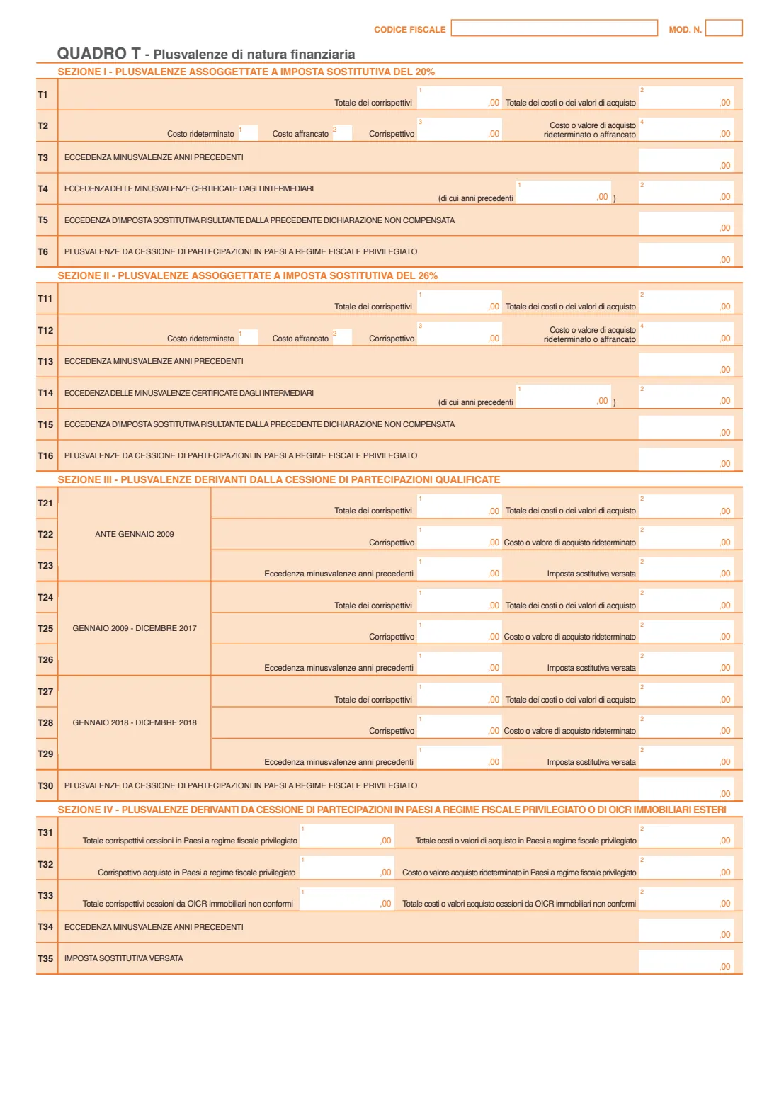 Modello 730/2026 (2026) Modello 730/2026 — dichiarazione dei redditi 2025 (Italian simplified income tax return for employees and pensioners, editable version) — page 7 of 11