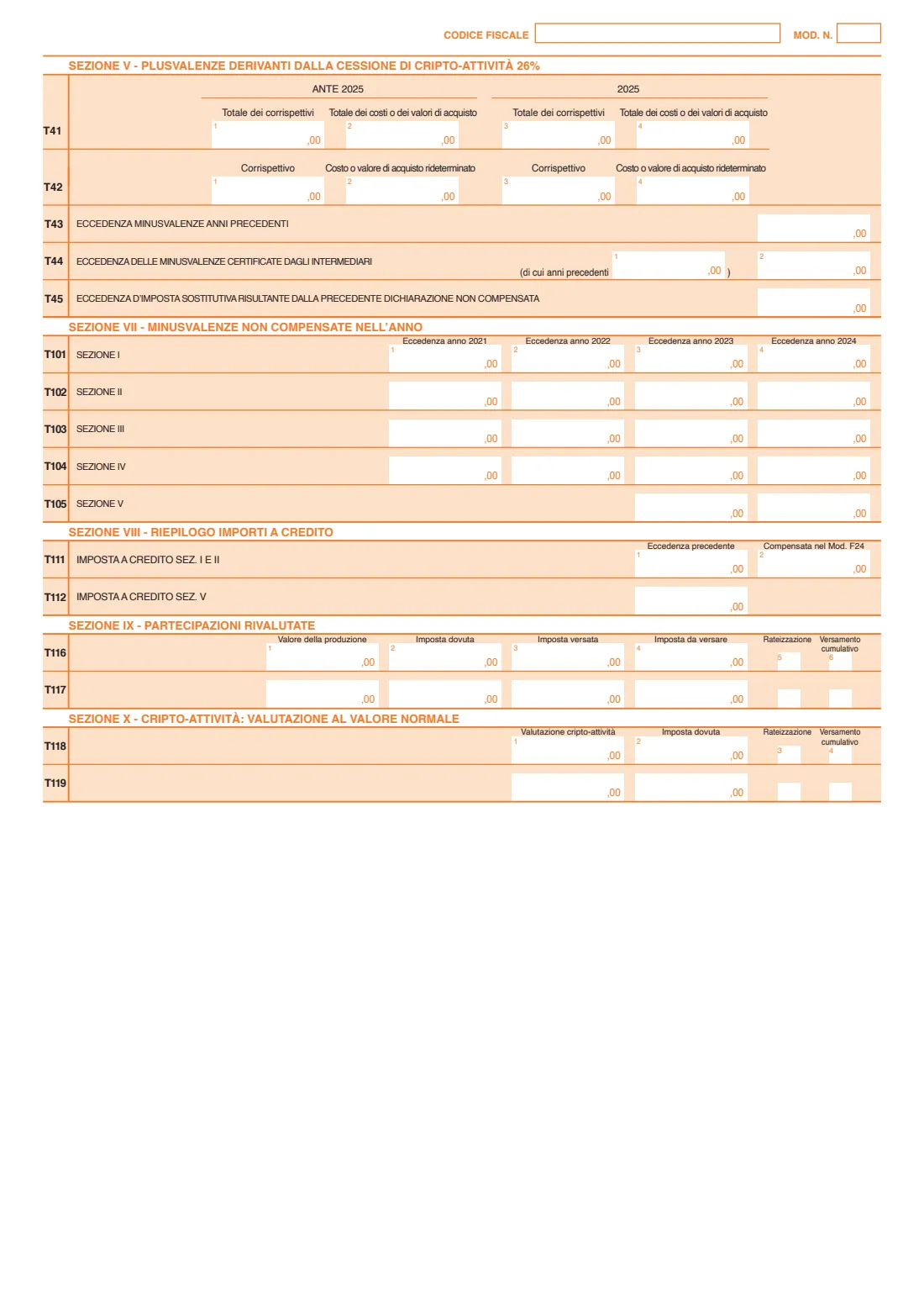 Modello 730/2026 (2026) Modello 730/2026 — dichiarazione dei redditi 2025 (Italian simplified income tax return for employees and pensioners, editable version) — page 8 of 11