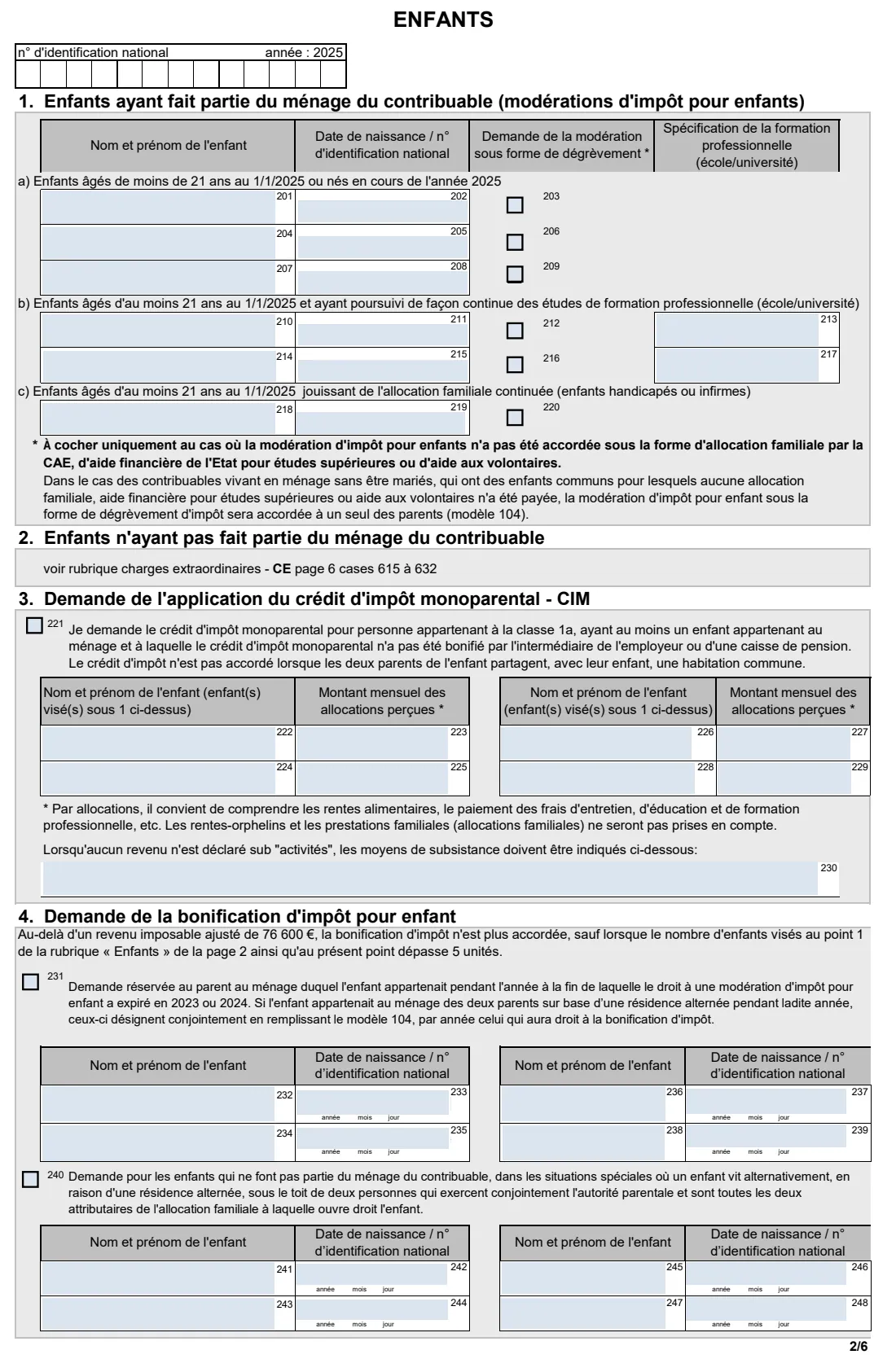 163 R — Annual tax adjustment 2025 (2025) Décompte annuel de l'année 2025 (modèle 163 R F) — page 2 of 6