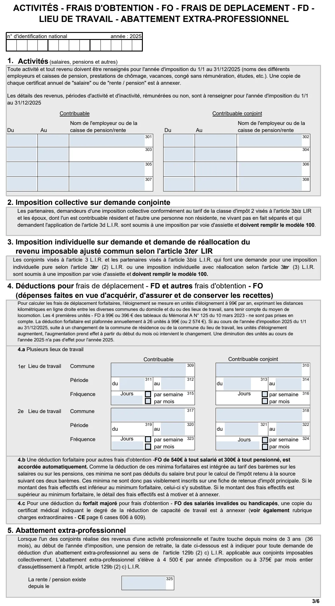 163 R — Annual tax adjustment 2025 (2025) Décompte annuel de l'année 2025 (modèle 163 R F) — page 3 of 6