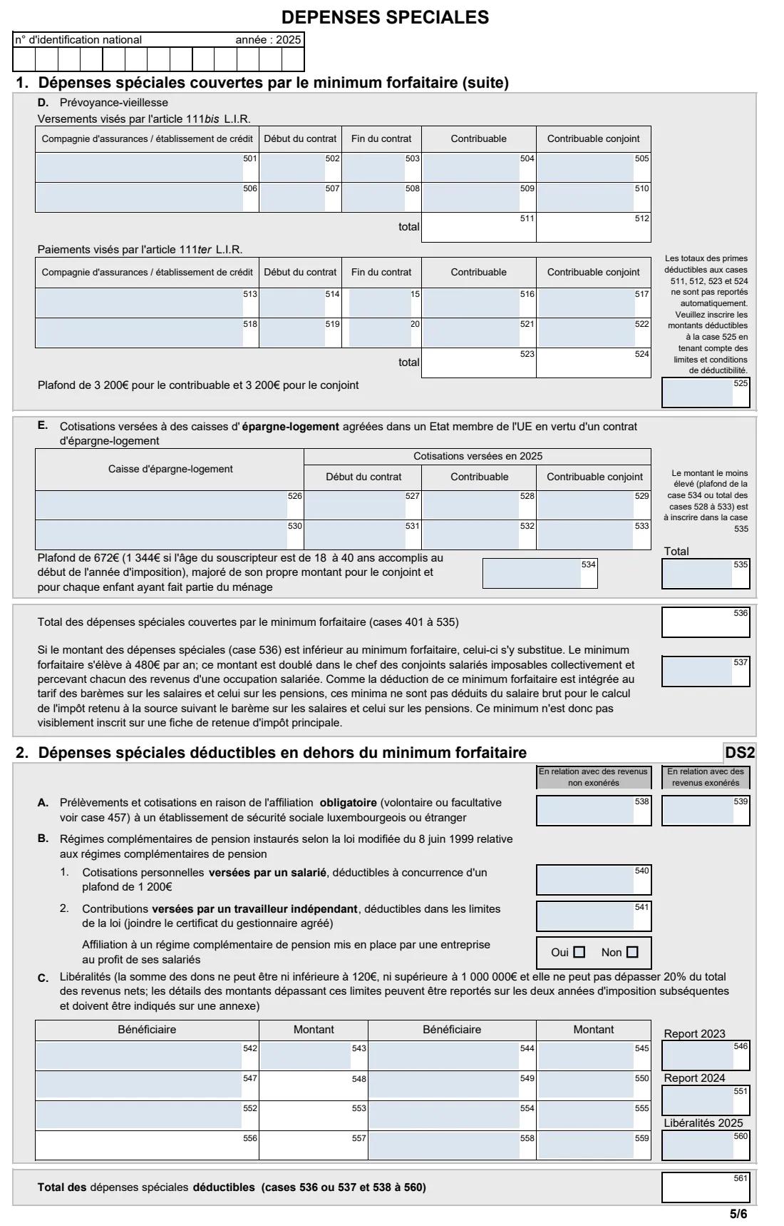 163 R — Annual tax adjustment 2025 (2025) Décompte annuel de l'année 2025 (modèle 163 R F) — page 5 of 6