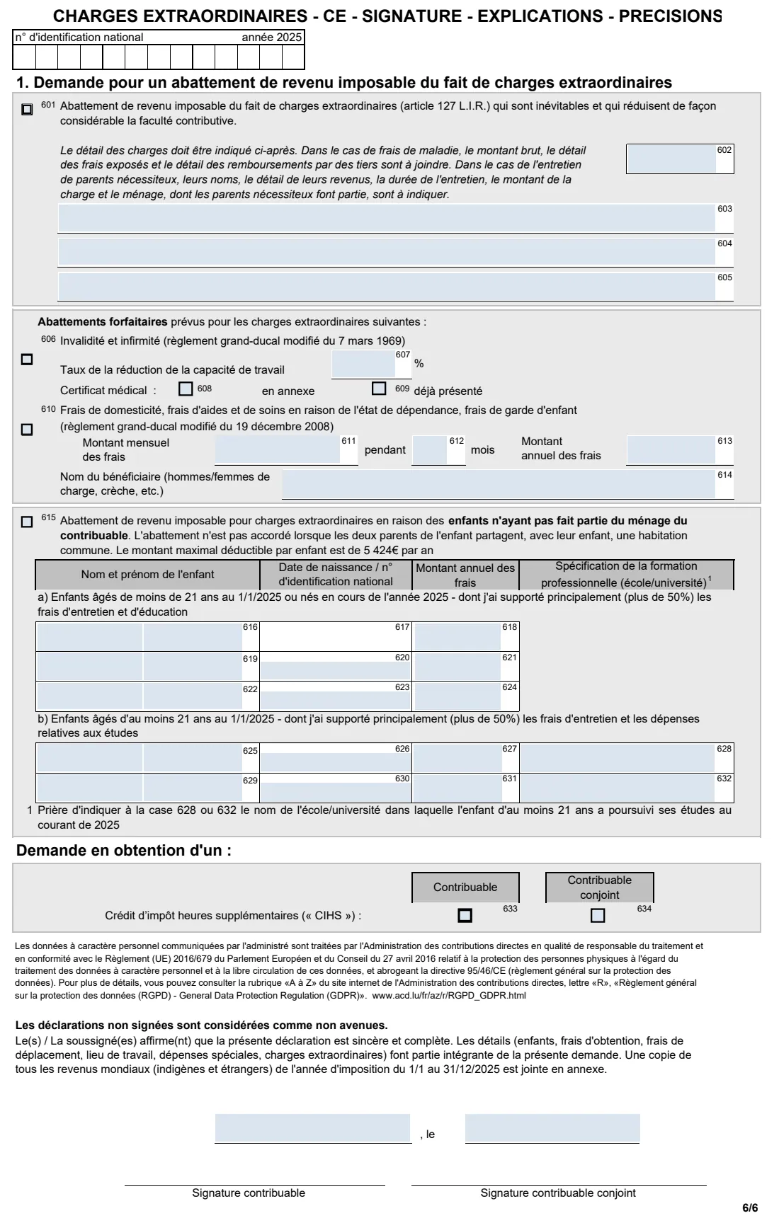 163 R — Annual tax adjustment 2025 (2025) Décompte annuel de l'année 2025 (modèle 163 R F) — page 6 of 6