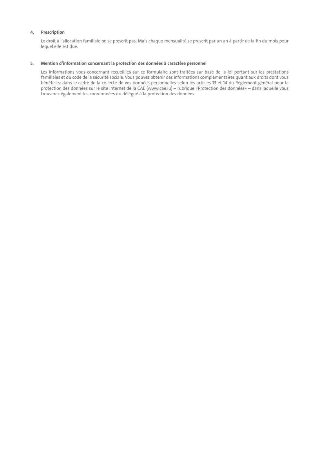 CAE family allowance application (allocation familiale) (2025) Demande d'allocation familiale — page 4 of 4