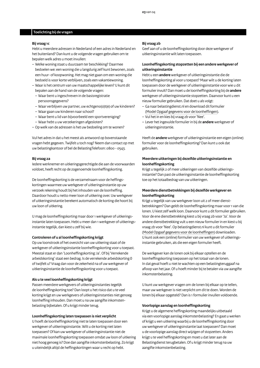 Opgaaf gegevens voor de loonheffingen (payroll tax details) (2026) Model Opgaaf gegevens voor de loonheffingen — page 3 of 4