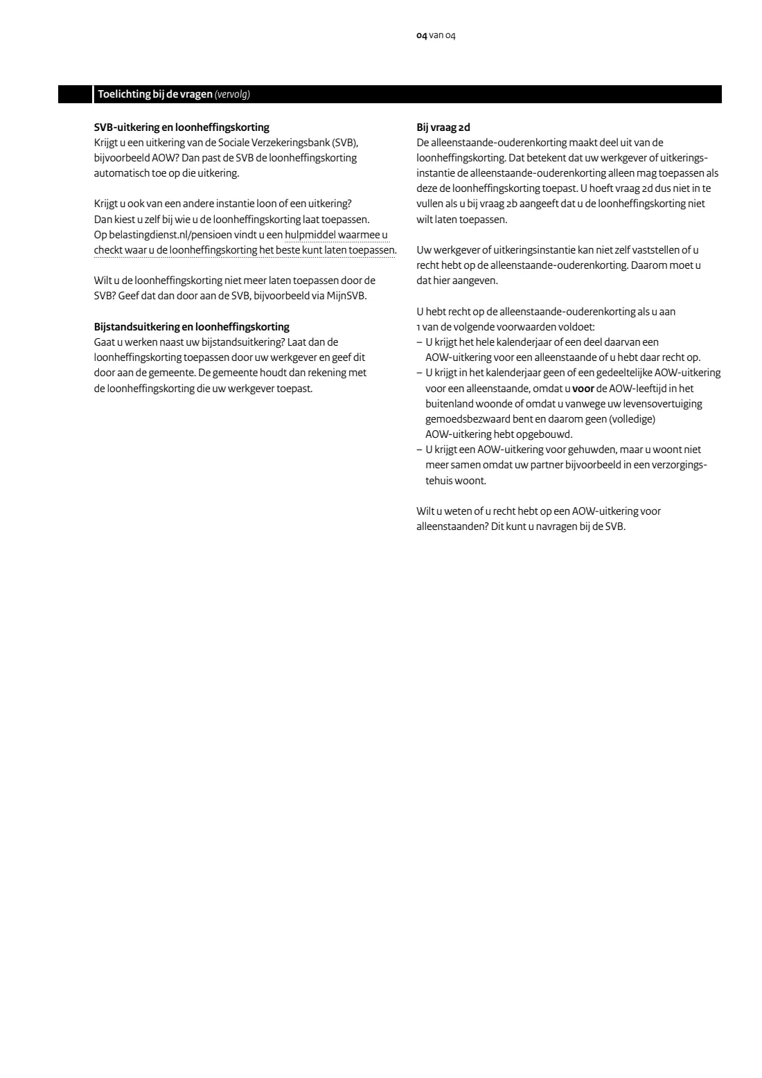 Opgaaf gegevens voor de loonheffingen (payroll tax details) (2026) Model Opgaaf gegevens voor de loonheffingen — page 4 of 4