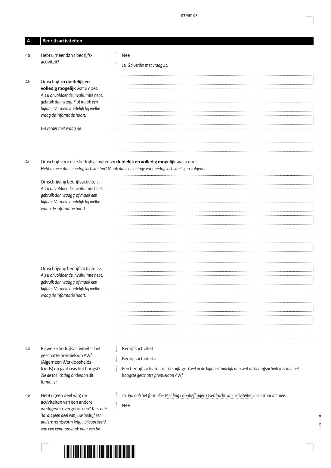 Aanmelding werkgever (register as an employer for payroll taxes) (2026) Melding Loonheffingen Aanmelding werkgever — page 3 of 5