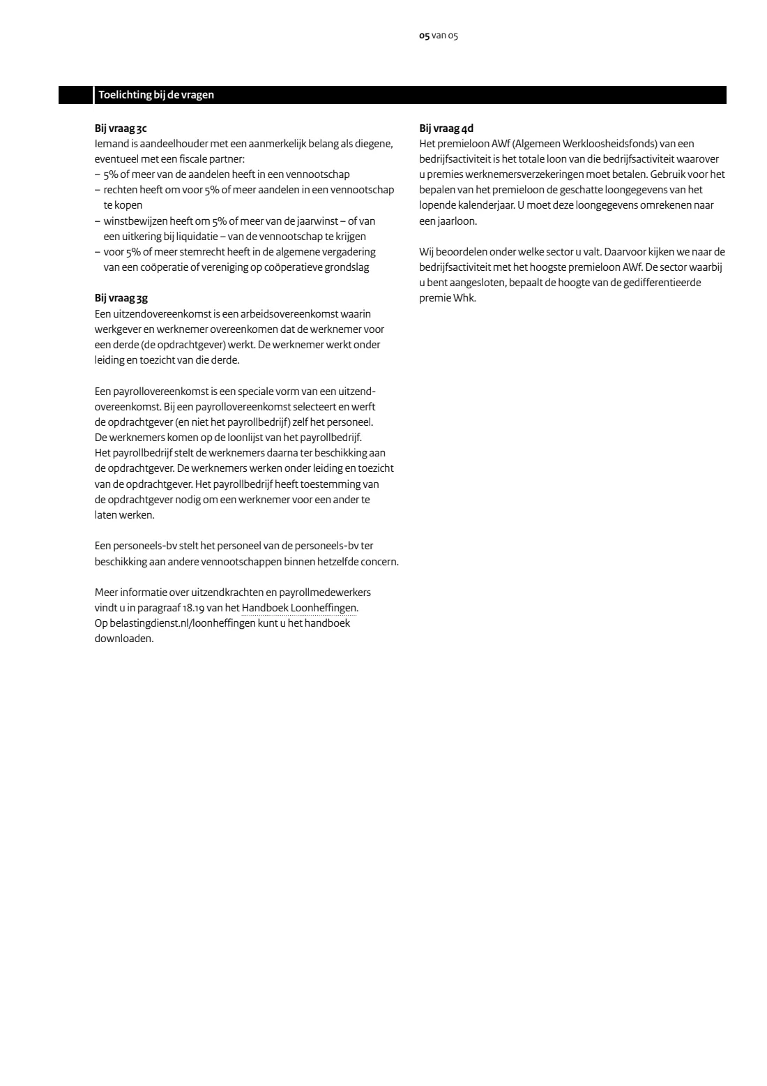 Aanmelding werkgever (register as an employer for payroll taxes) (2026) Melding Loonheffingen Aanmelding werkgever — page 5 of 5