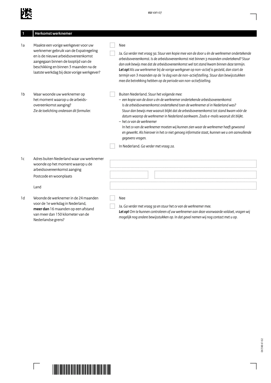 LH 598 - Expatregeling (30%-regeling) 2026 (2026) Verzoek 2026 Loonheffingen - Expatregeling (30%-regeling): request to apply the 30% ruling for an employee — page 2 of 7
