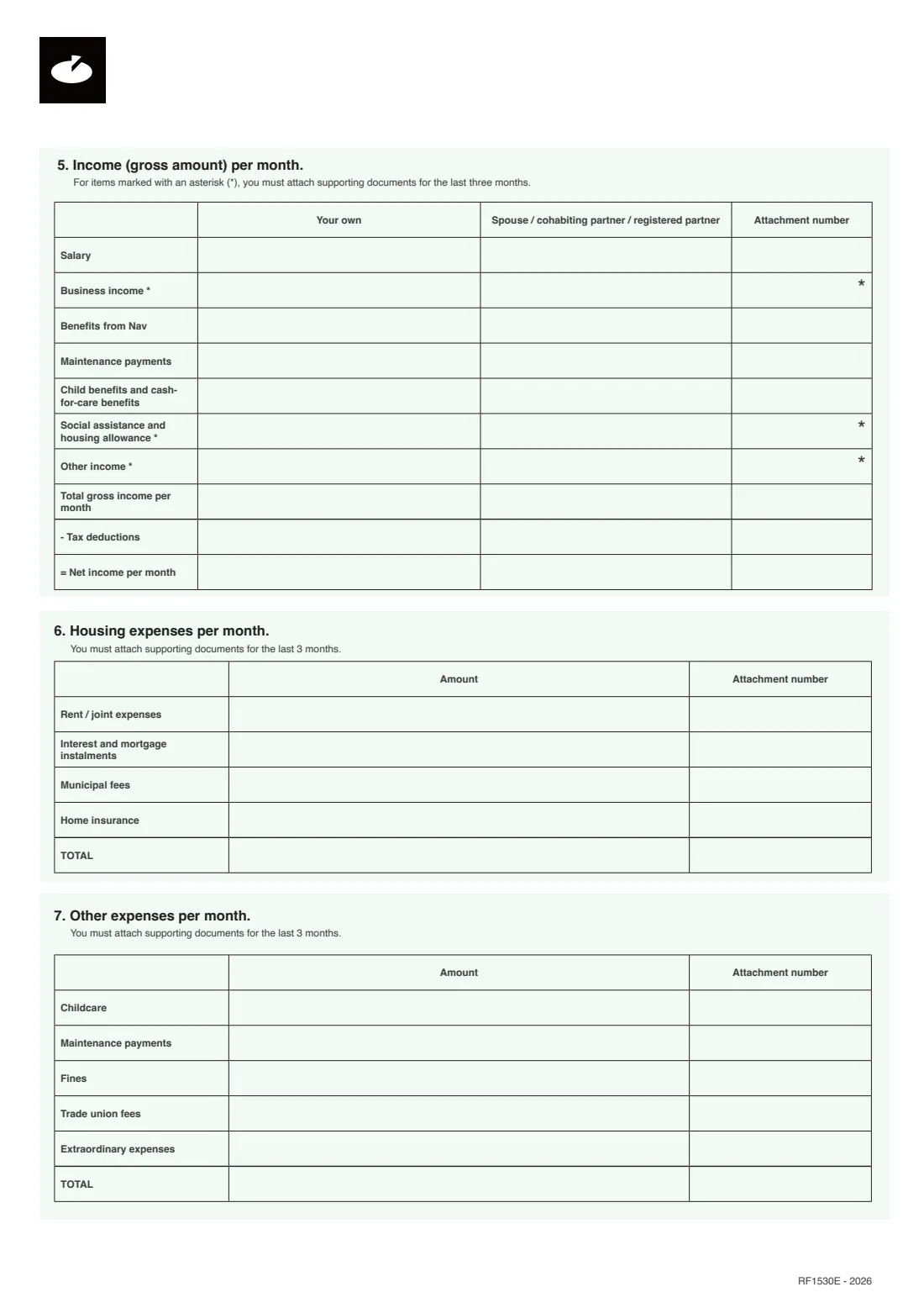 RF-1530E tax payment agreement application (2026) RF-1530E Application for payment deferral or payment agreement for personal taxpayers — page 2 of 3