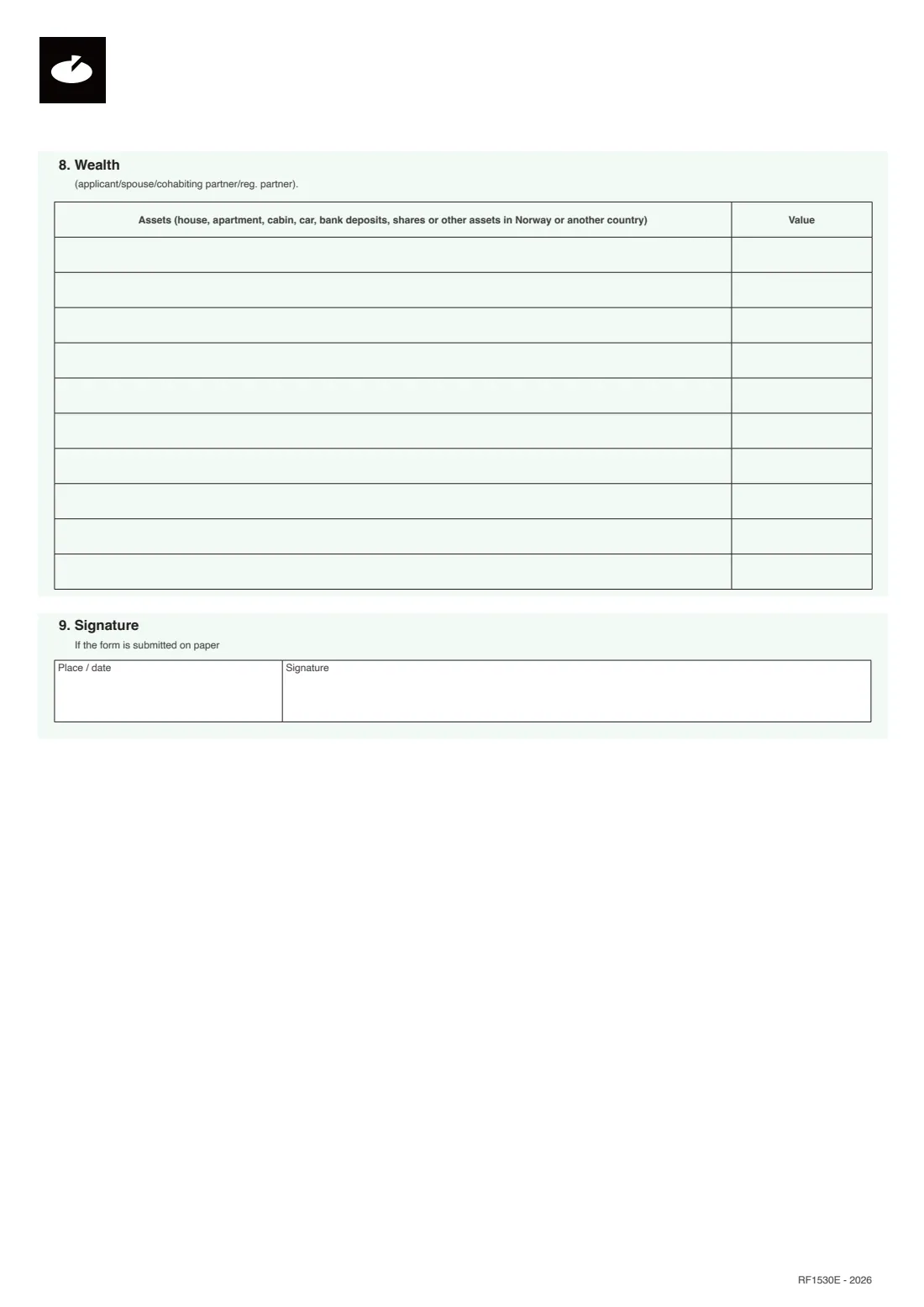 RF-1530E tax payment agreement application (2026) RF-1530E Application for payment deferral or payment agreement for personal taxpayers — page 3 of 3