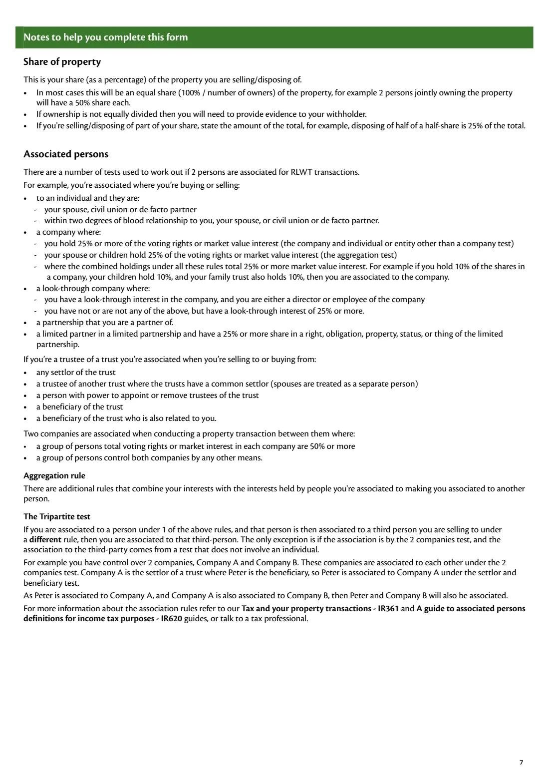 IR1101 RLWT declaration (2026) Residential land withholding tax (RLWT) declaration — page 7 of 7