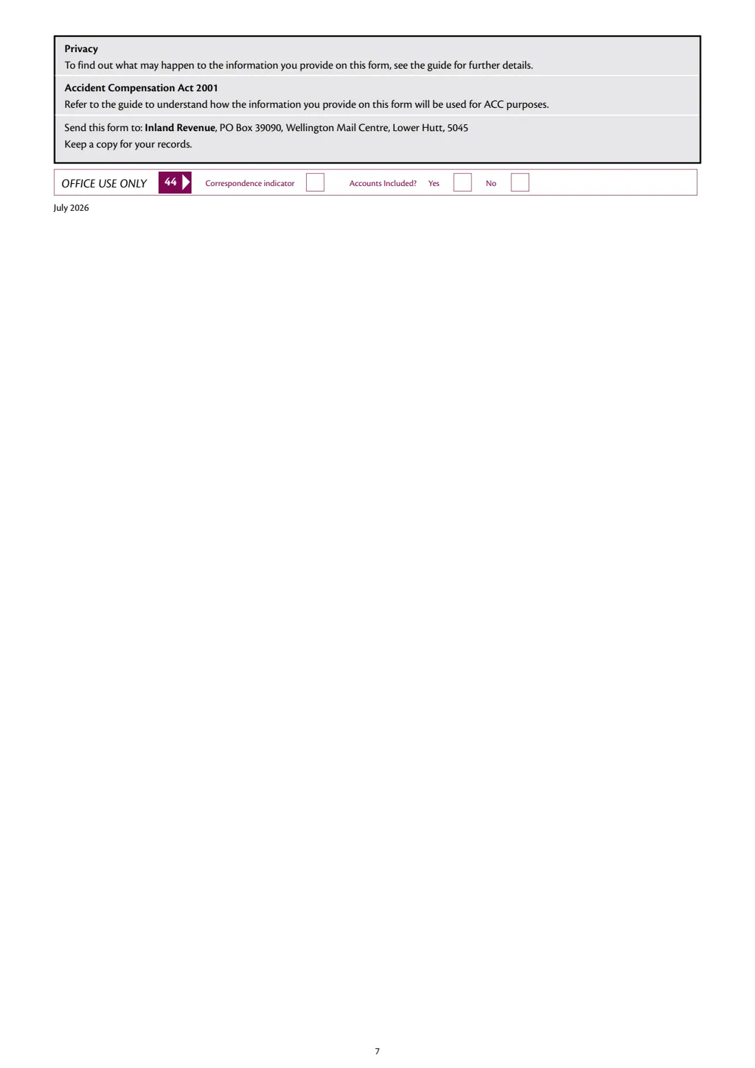 IR3 Individual tax return 2026 (2026) Individual tax return 2026 (1 April 2025 to 31 March 2026) — page 7 of 7