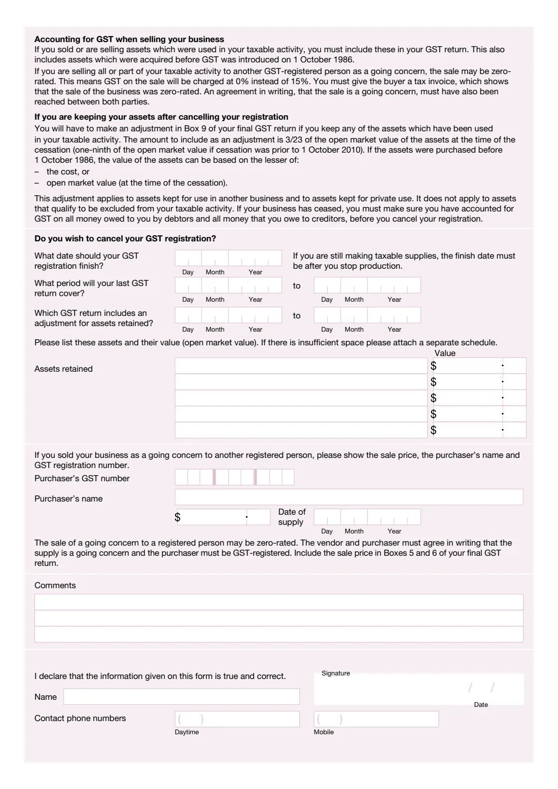 IR315 (Business cessation) (2026) Business cessation — page 2 of 2