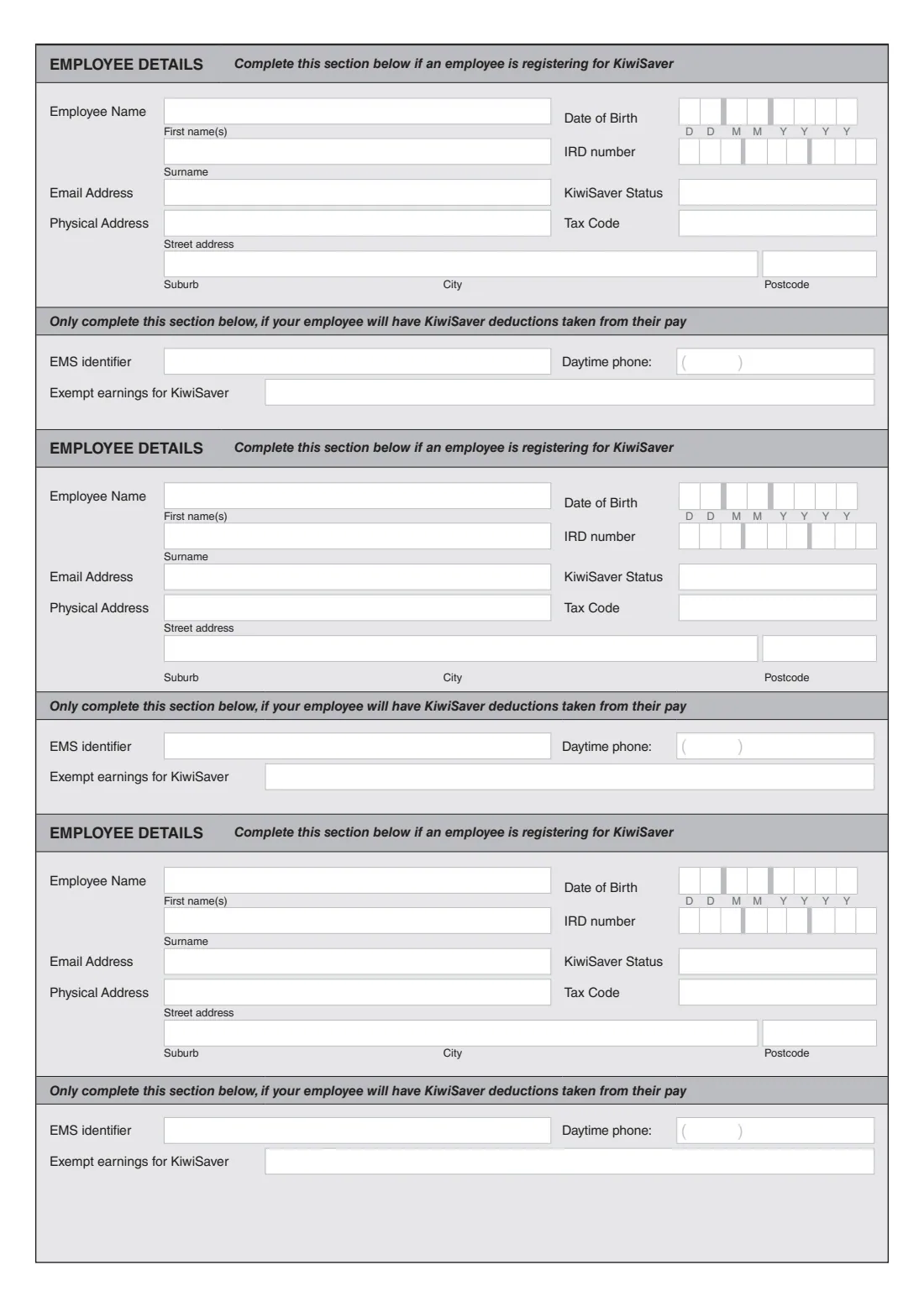 IR346K New employee and KiwiSaver details (2020) New employee and KiwiSaver details — page 2 of 2